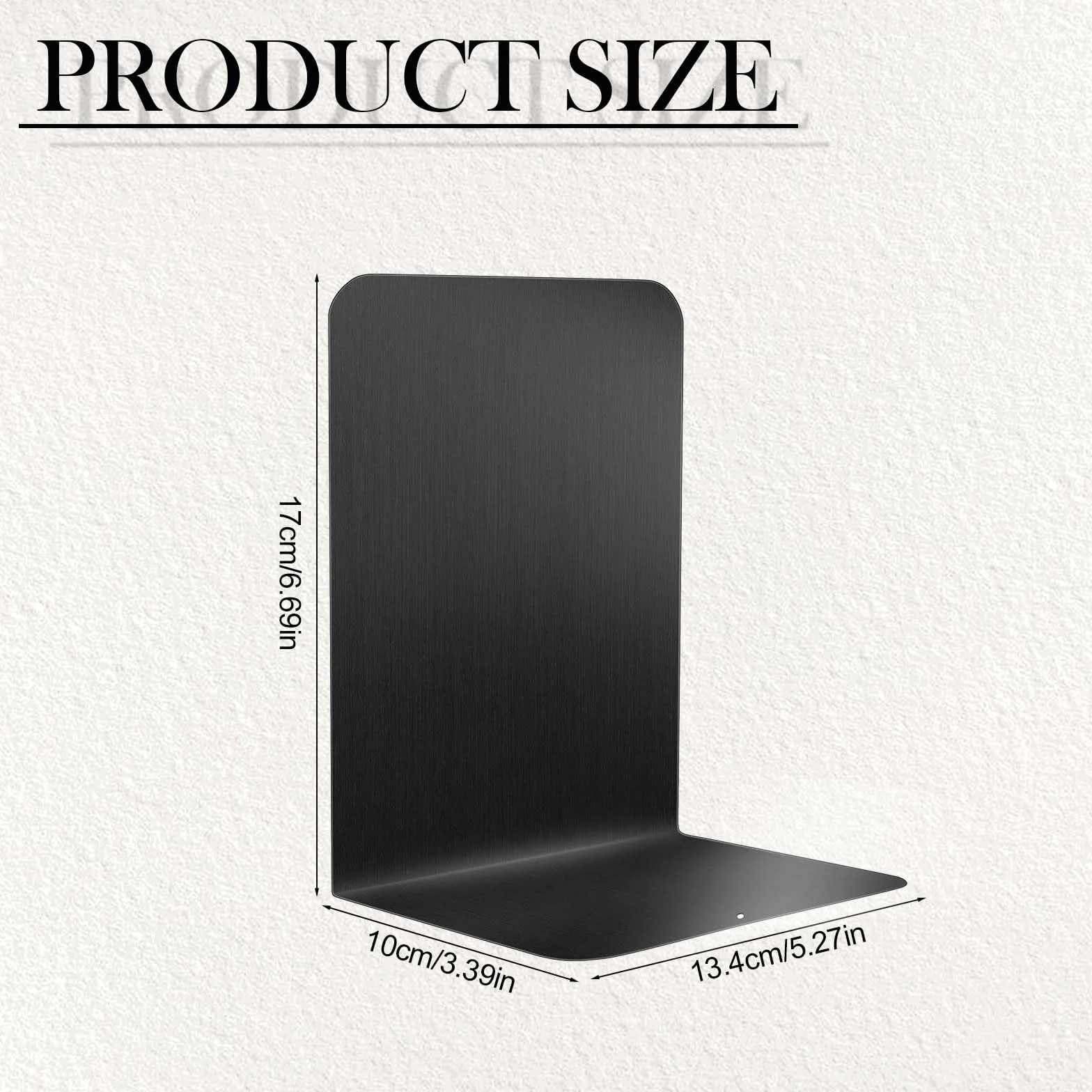 Fermalibri in metallo 6 pezzi 17x13,5x10,2 cm Organizer da Scrivania per Libri con supporto antiscivolo nero