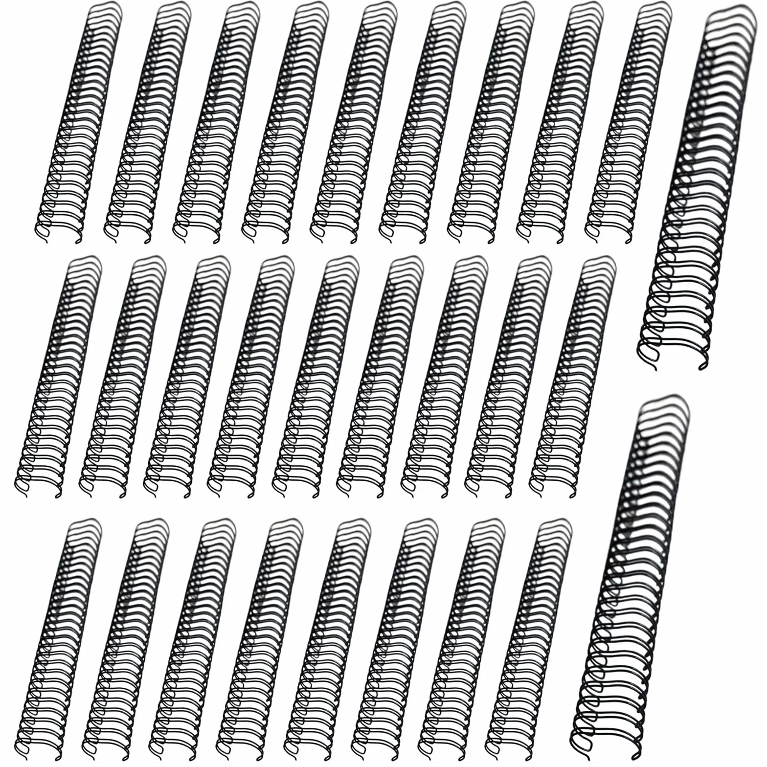 100 dorsi in metallo nero a doppio anello, 7/16 in 11,1 mm, bobina a 34 fori, per quaderni da 80 fogli, rilegatura di documenti e ufficio