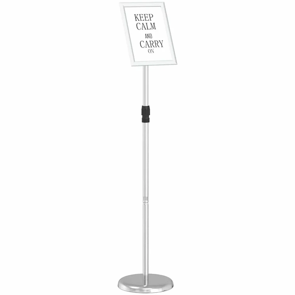 Supporto per fiere, eventi, mostre e promozioni, in alluminio, regolabile in altezza, pieghevole, 25 x 25 x 125 cm, colore: argento