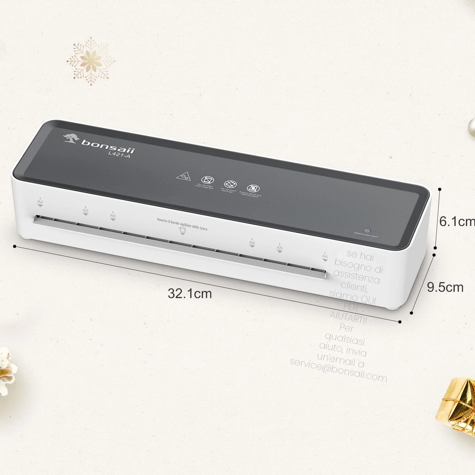Bonsaii L421-A Plastificatrice A4 80-100 micron 5 fogli pellicola laminazione