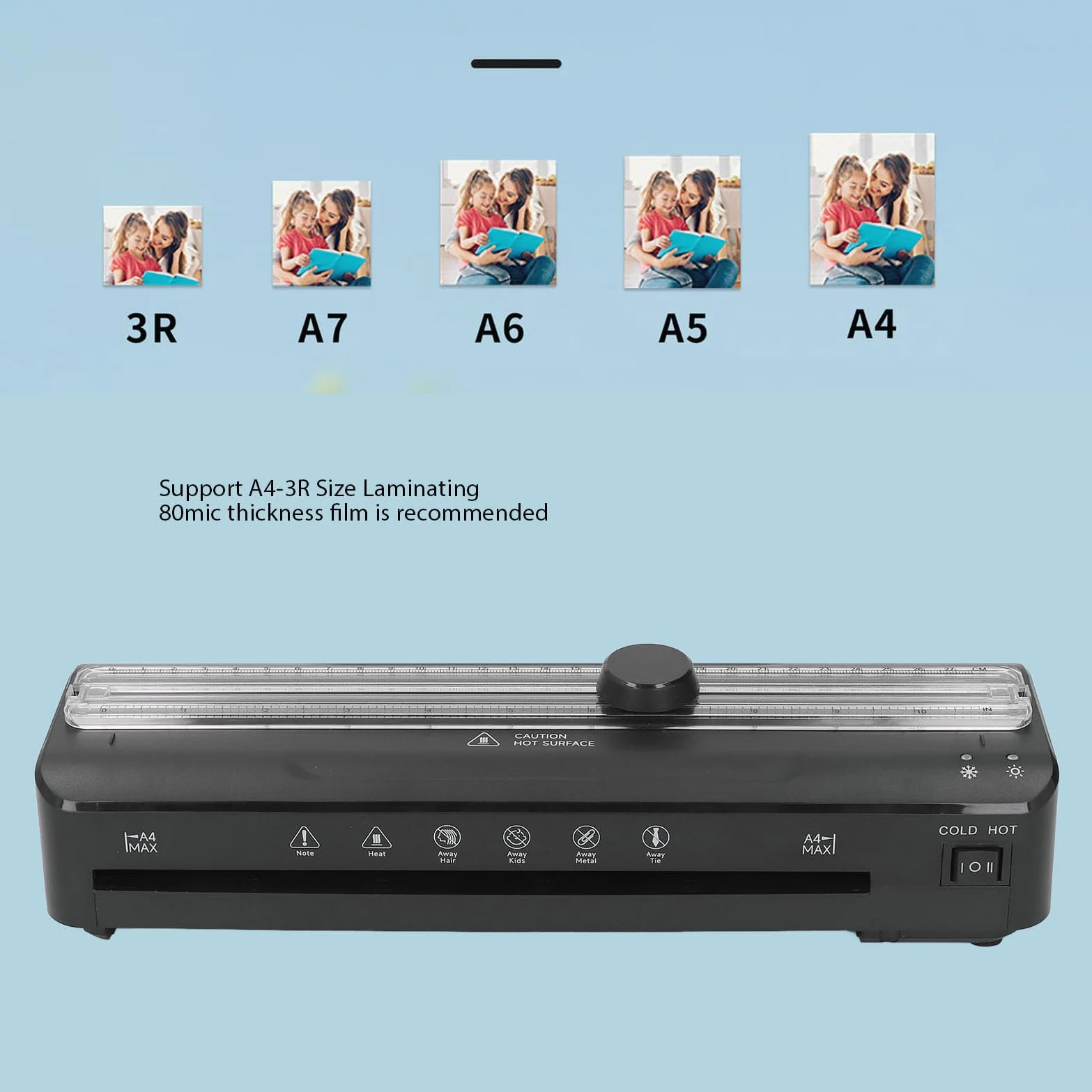 Laminatrice Termica, Plastificatrice A4 con Bilancia e Taglierina per Carta, Plastificatrice per Disegno di Menu di Documenti Fotografici, per Insegnanti di Ufficio, Casa (Spina