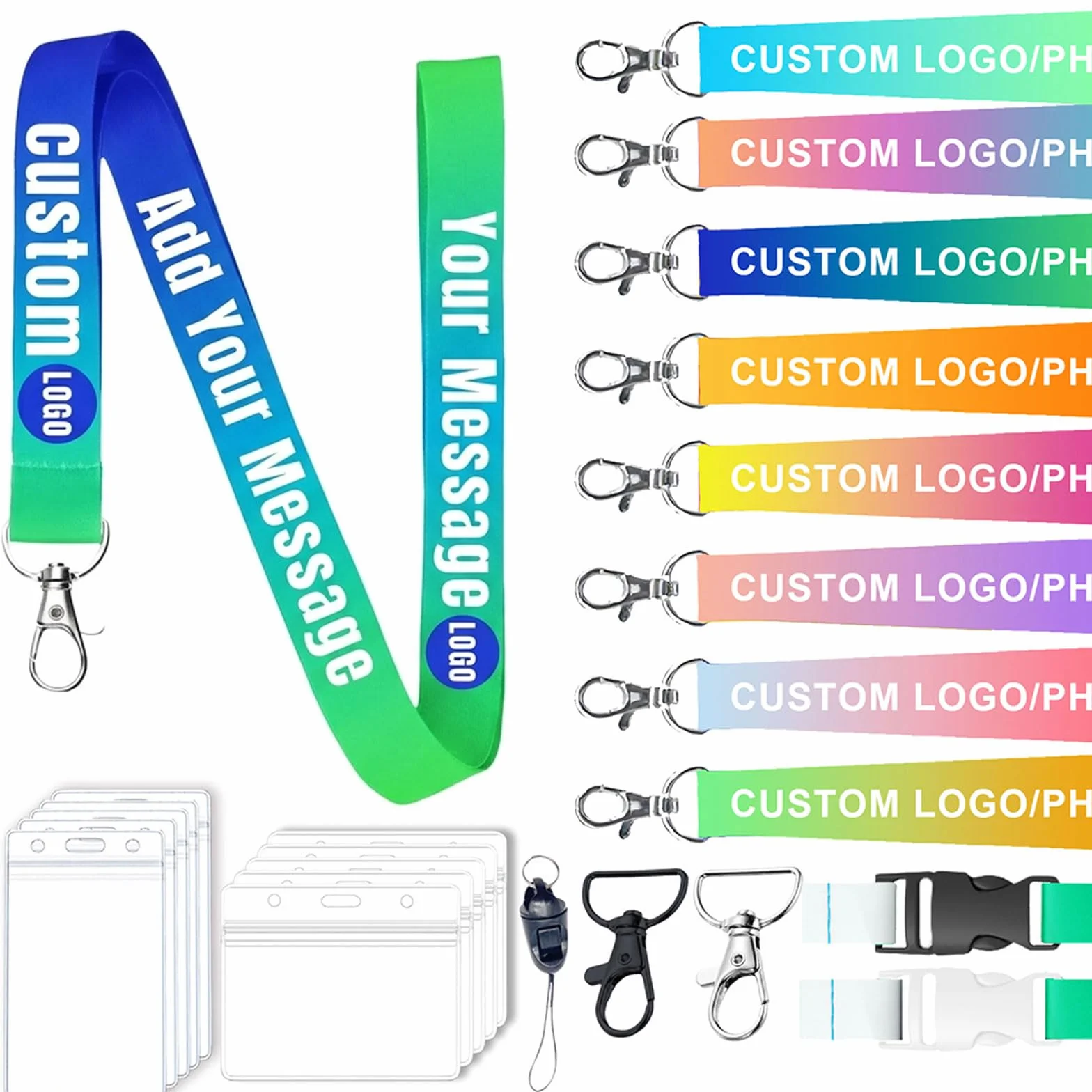Cordini personalizzati Cordino Porta Badge da Collo con porta carte logo foto testo nome ufficio badge identificativi Eventi Portachiavi Scuola Azienda