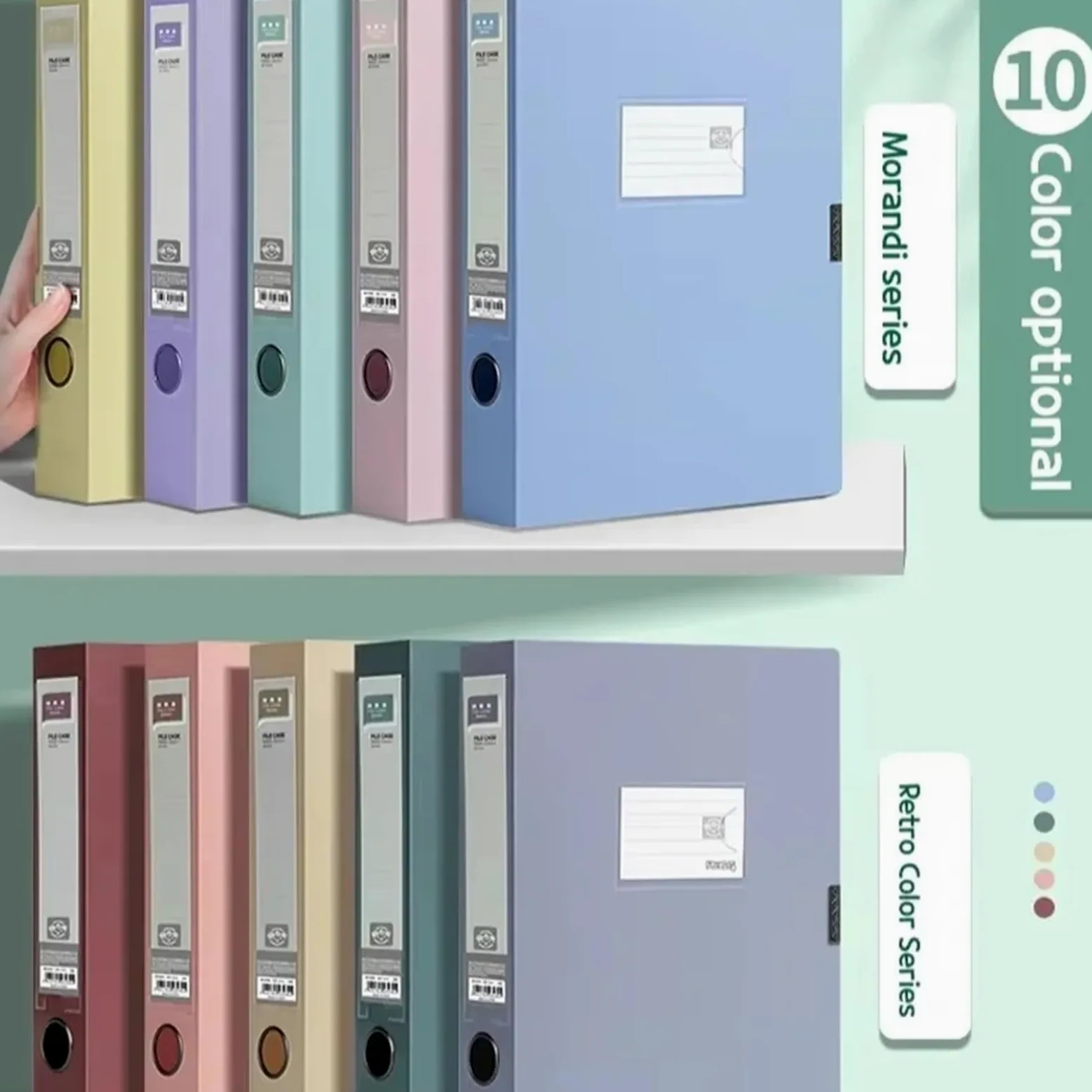 10 pezzi di cartella file A4 grande capacità Cartella archiviazione desktop multifunzionale impermeabile for organizer Per Ufficio, Casa e Scuola(Green)