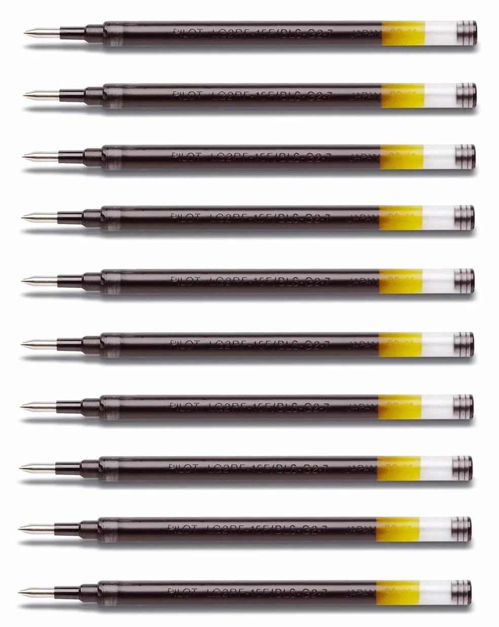 Pilot Ricariche per penne a gel G2 07, nero, set da 10 pezzi