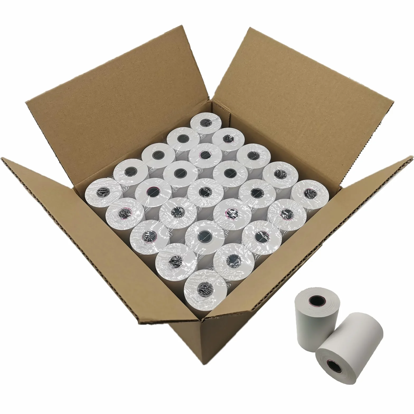 (50 rotoli) 2 1/4 x 50 rotoli di carta termica, senza BPA, 5,7 cm di larghezza e 15,2 m di lunghezza per rotolo di carta termica