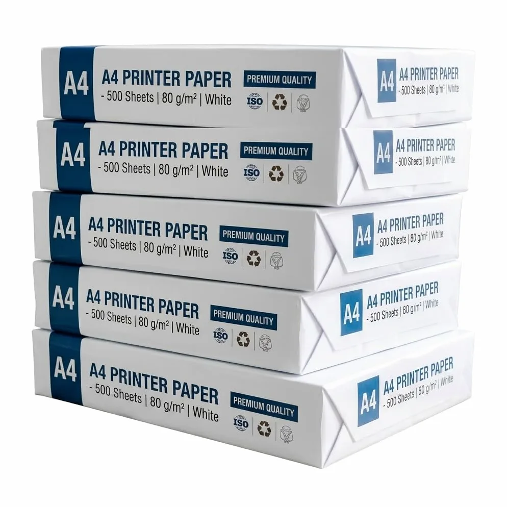 Acense Carta per stampante, formato A4, 80 g/m², qualità premium, 5 confezioni da 500 fogli, 2500 fogli in totale