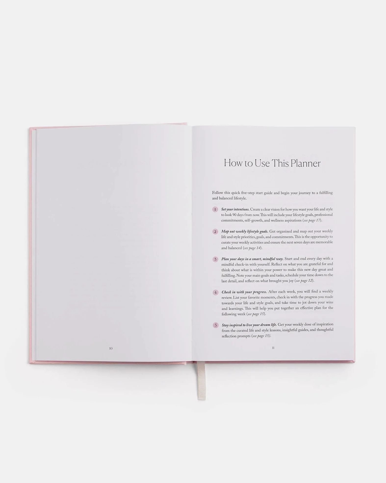 LIFE&Style Planner di Leonie Hanne, diario giornaliero per gratitudine, lavoro e benessere con suggerimenti riflettenti, pianificazione settimanale degli obiettivi, approfondimenti di stile, agenda di
