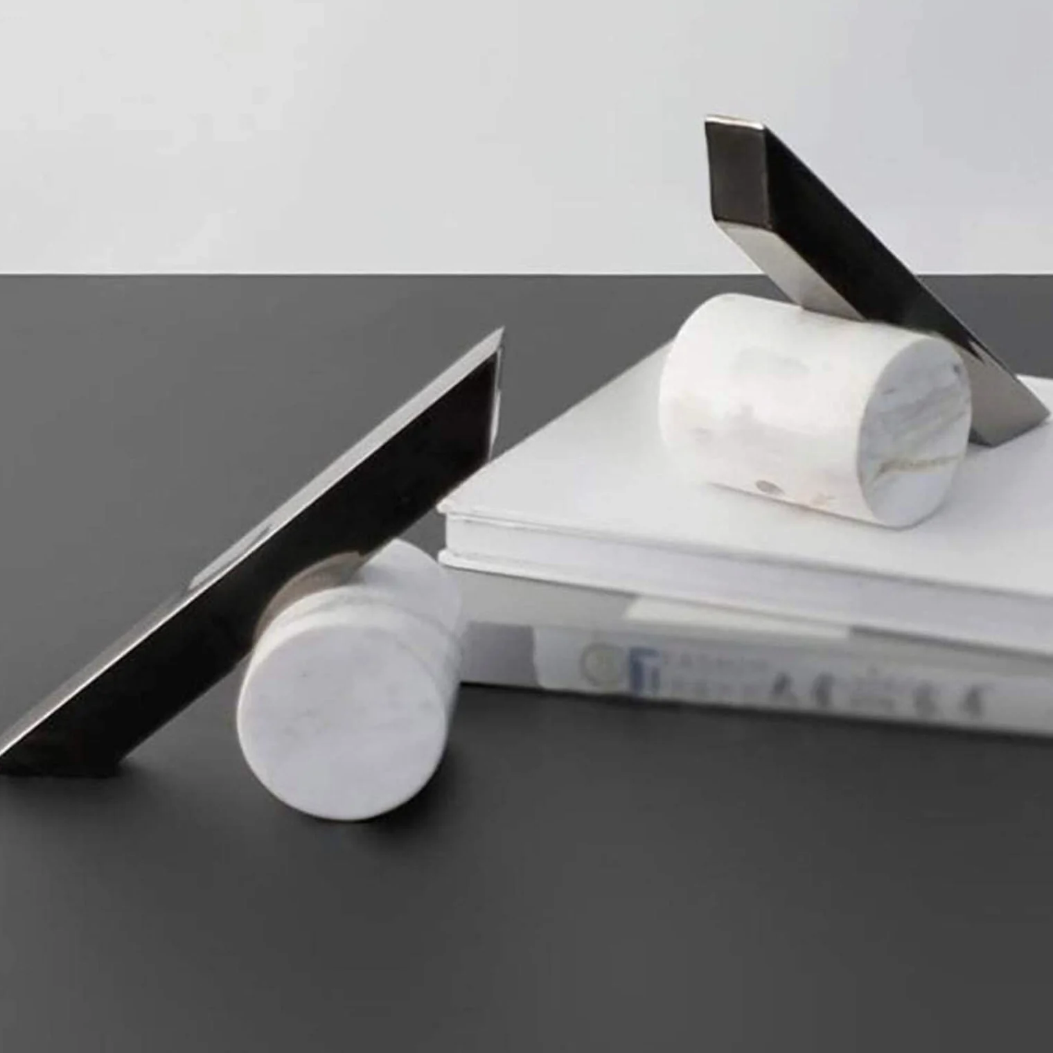 Reggi Libri, Fermalibri Reggilibri In Marmo Fermalibri In Acciaio Inossidabile Con Geometria Per Scaffali Per Libri Pesanti Decorazione Domestica Ufficio Casa Scrivania