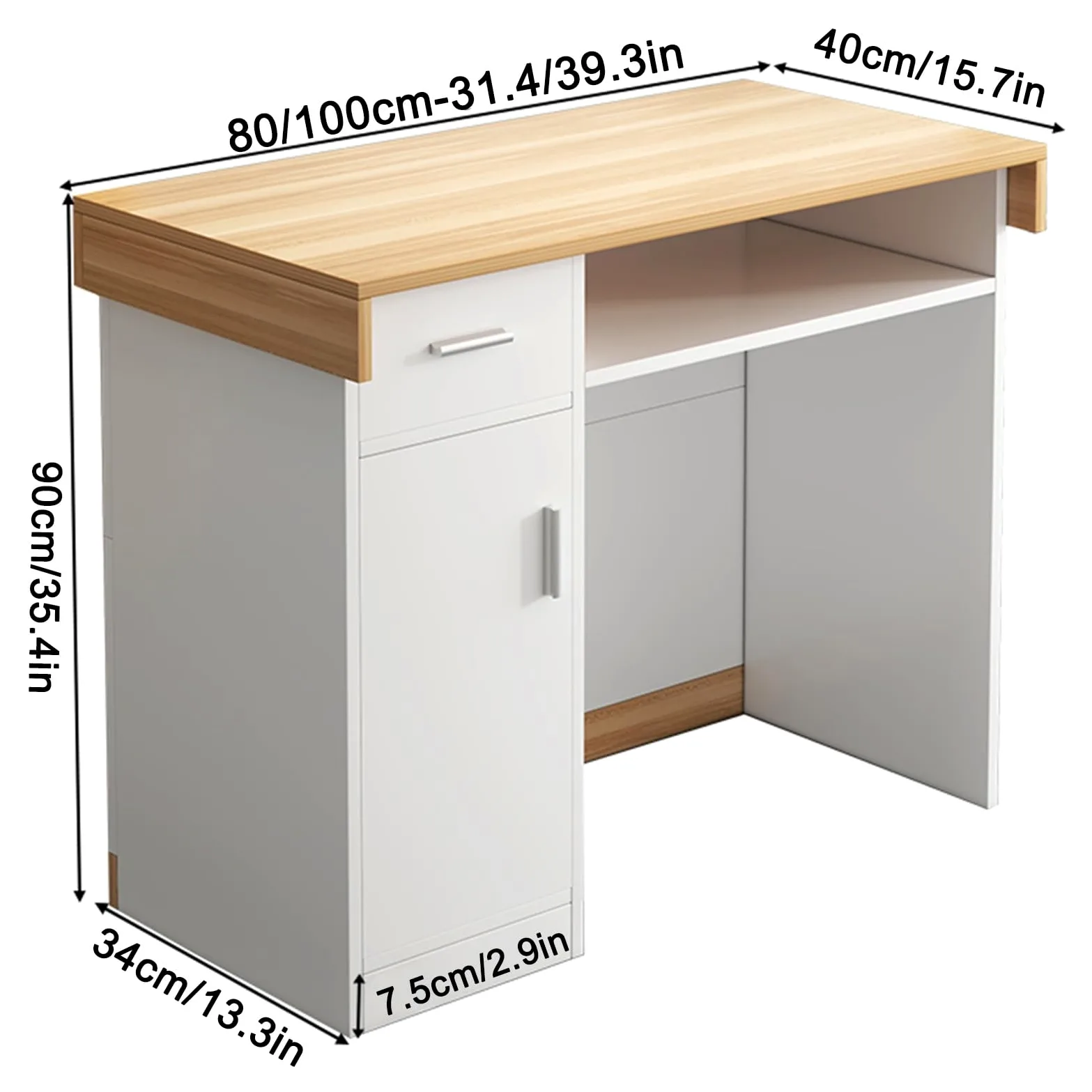 Banco Reception Moderno in Legno con cassetti con Serratura per Centri estetici, supermercati e minimarket. Elegante banco Cassa per Negozi al Dettaglio, Ideale per Reception Professionali.