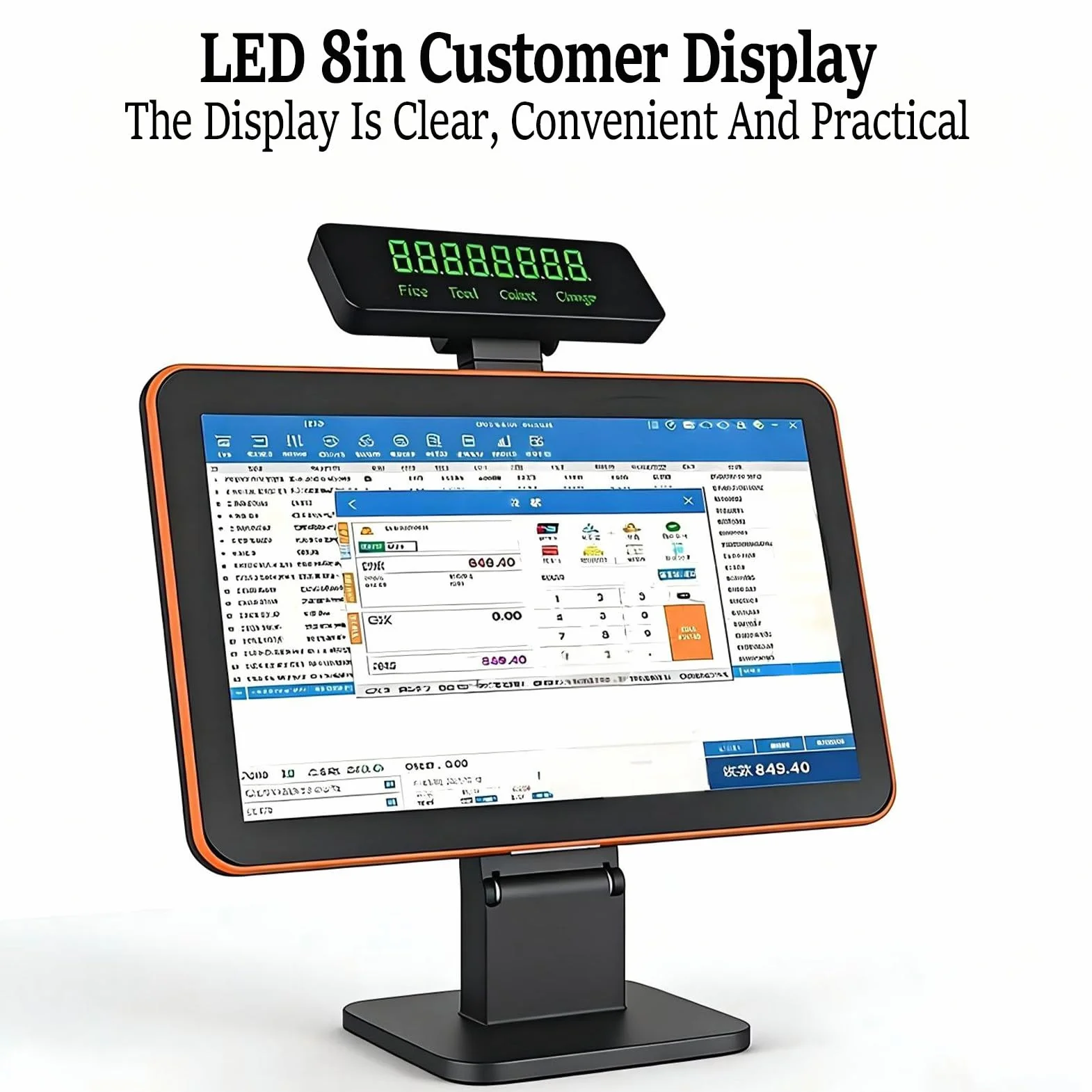 Pos all-in-One per Il Retail, Registratore di Cassa Smart con Touchscreen, Schermo Singolo O Doppio, con Lettore di Codici A Barre, Stampante E Cassetto Portadenaro White-SingleDisplay