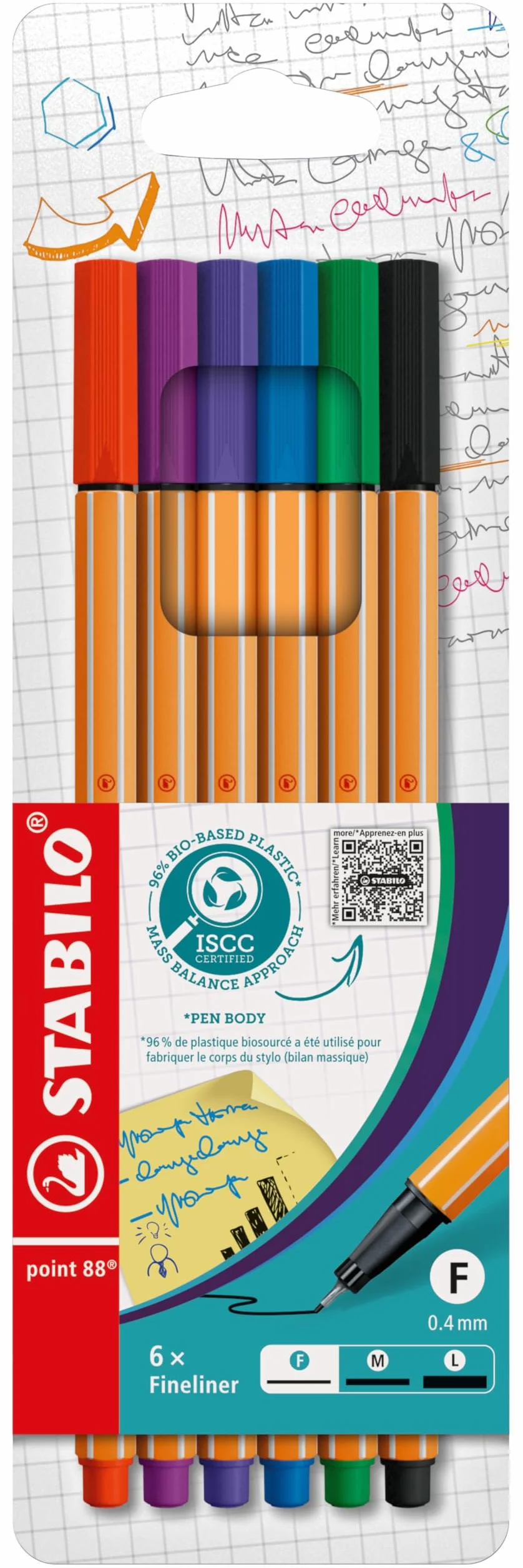 STABILO point 88 - Fineliner - Astuccio da 6 - Colori assortiti