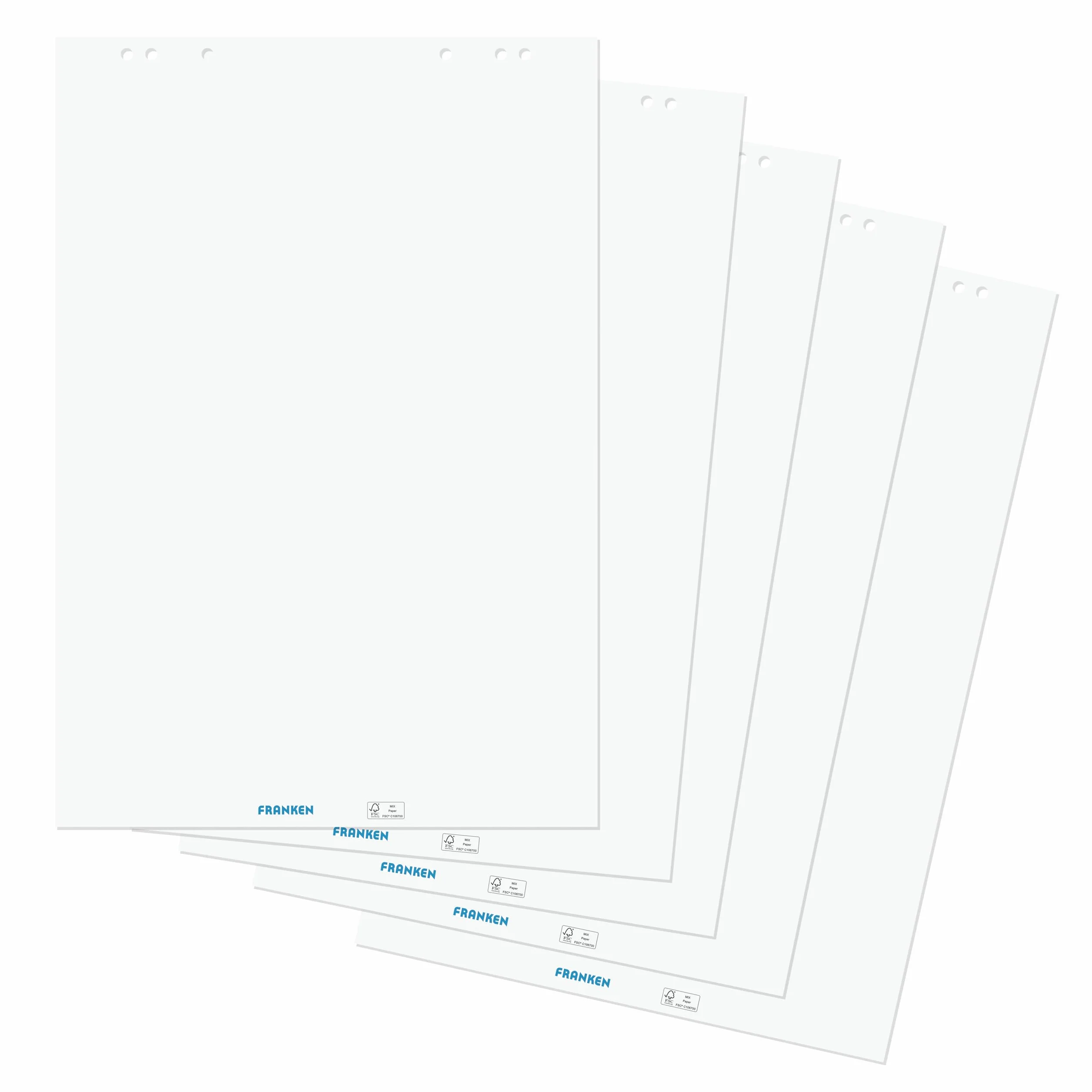 Franken F2120 Flipchart, 5 Blocks x 20 fogli, Bianco