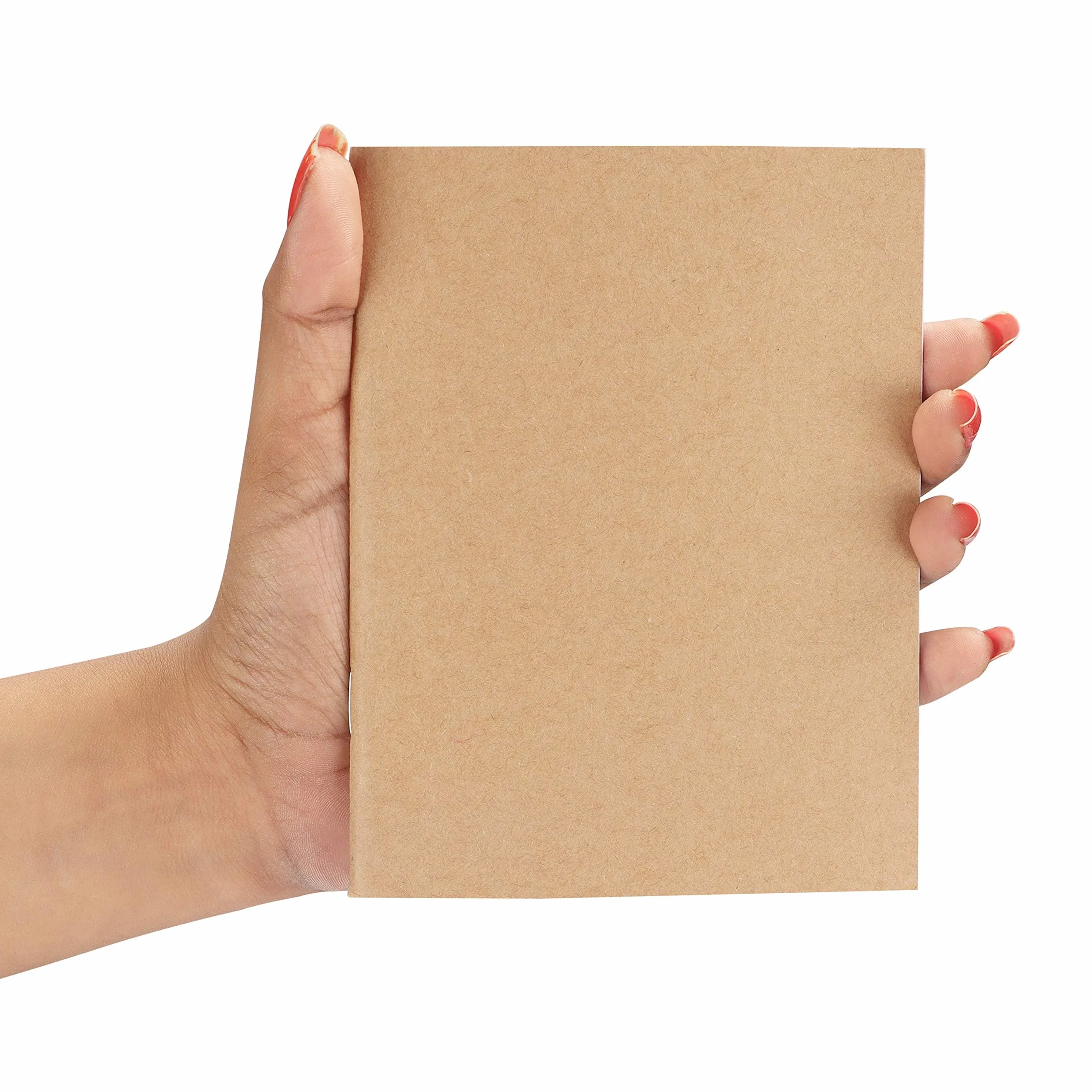 BELLE VOUS Set 48 Quaderno Appunti Kraft Copertina Marrone A6 10,5 x 14 cm 24 Pagine Bianchi Quadrati per Viaggi Ufficio