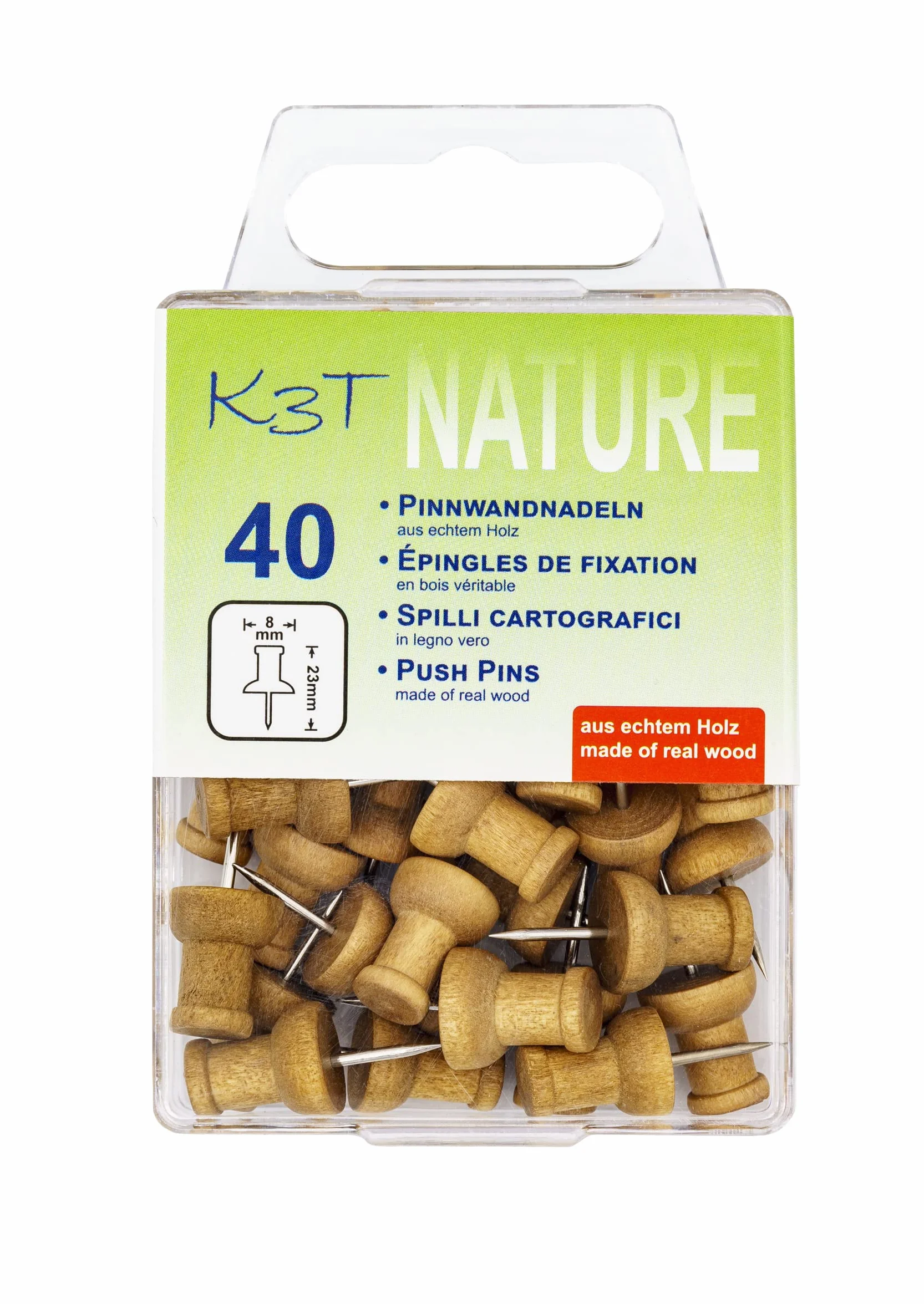 Set di 40 puntine in vero legno