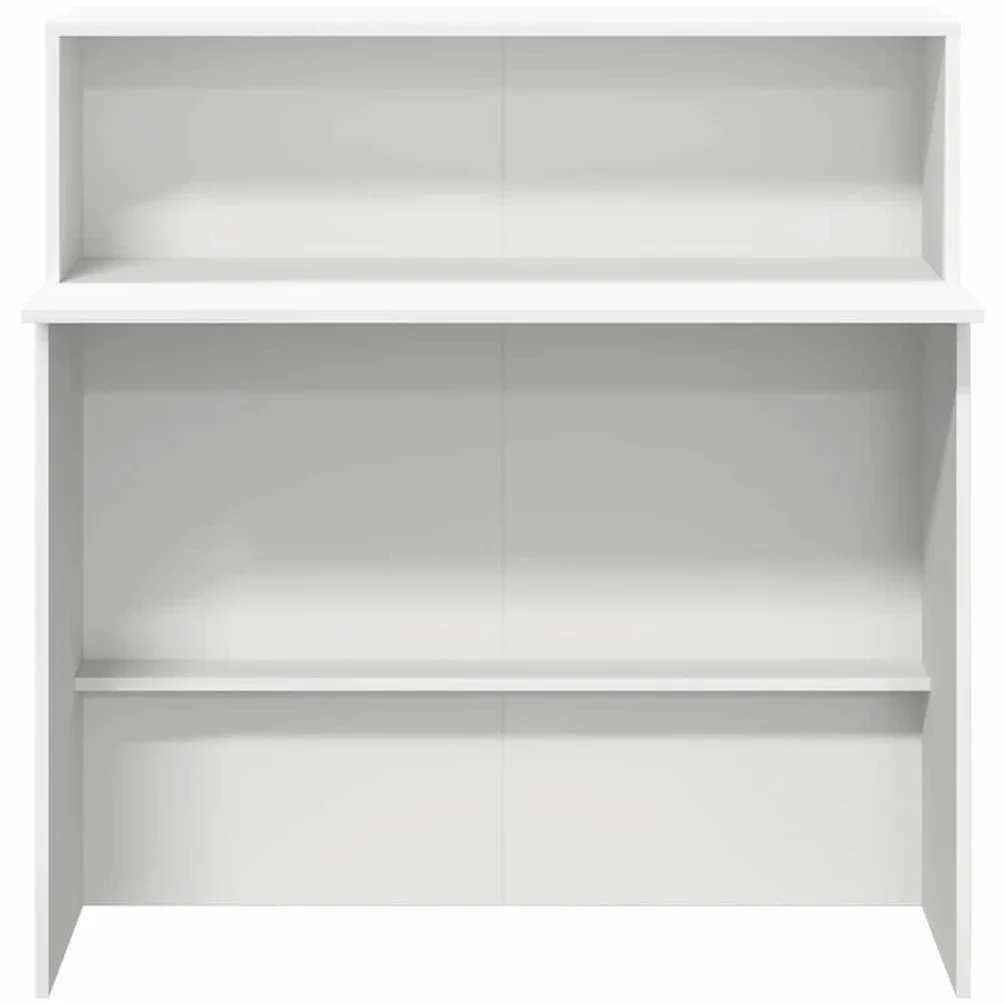 vidaXL Scrivania per Reception Bianca 100x50x103,5 cm in Legno Massello