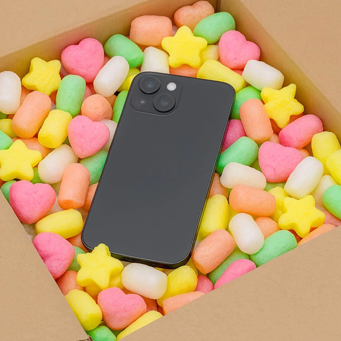 verpacking chips da imballaggio BIO in amido di mais [colore e quantità a scelta] materiale di riempimento per pacchi 25 litri - nero