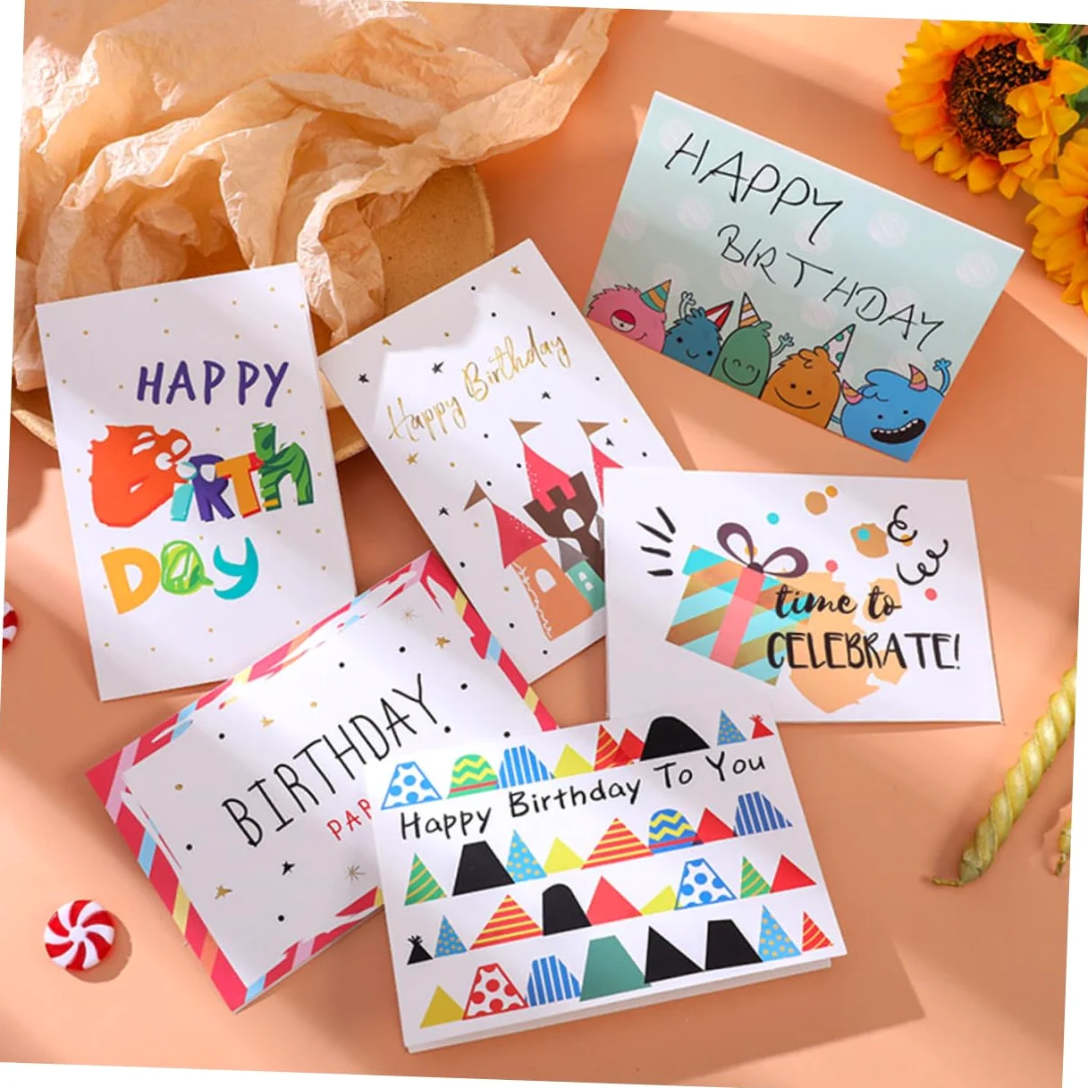 Artibetter Biglietti Idee Creative 36 di Auguri Compleanno in Carta Pieghevoli Buste, Cartoncini per Festa di Compleanno Adatti per Adulti e Bambini per DIY