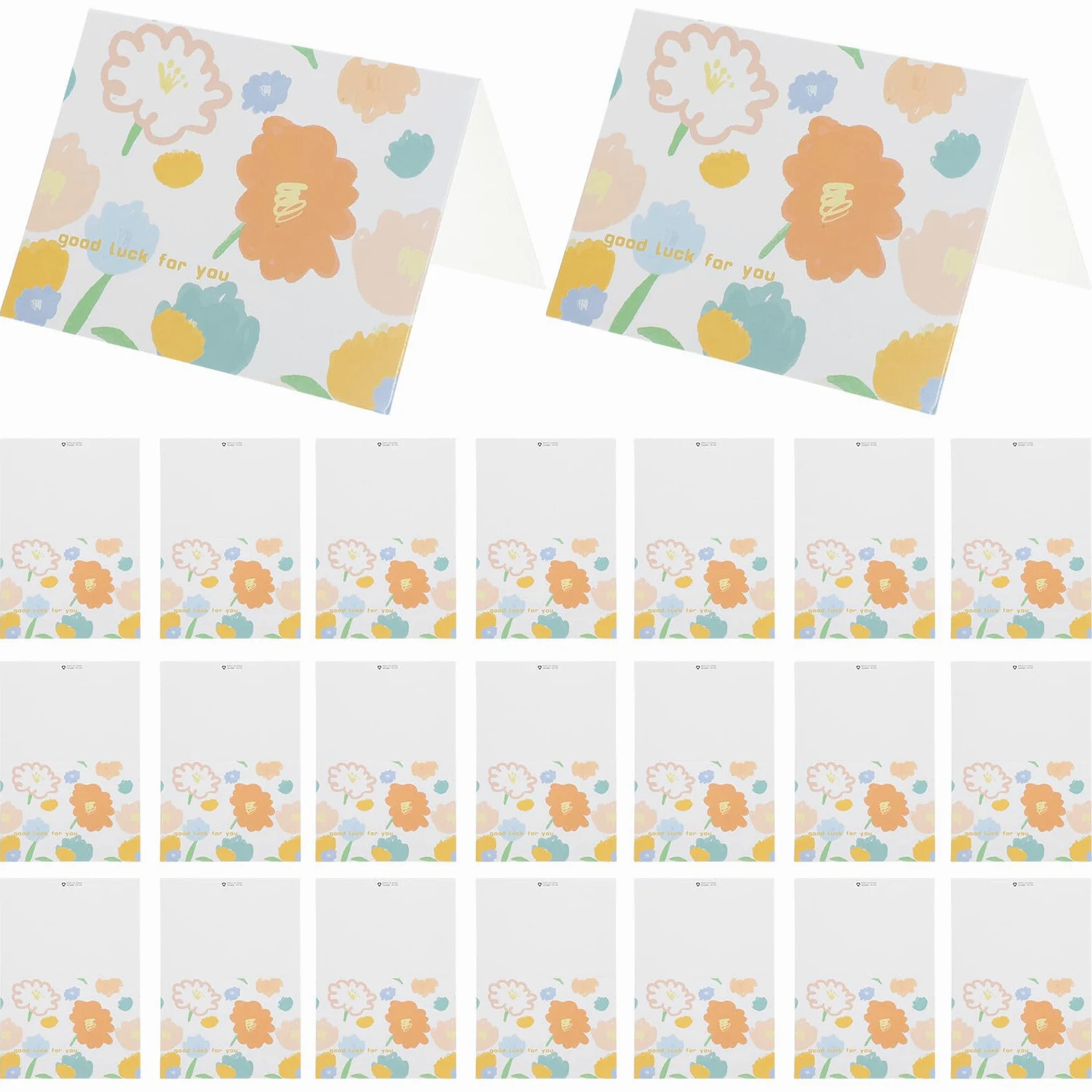 COHEALI 200 Pezzi Biglietti D’Auguri Floreali 50 Pezzi, Carte Decorative Pieghevoli per Festa e Compleanno, Biglietti Scrivibili in Carta Liscia per Inviti e Messaggi di Auguri
