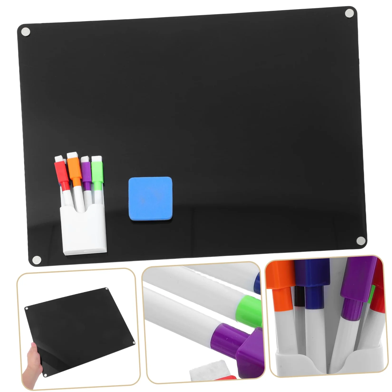 Didiseaon Lavagna Acrilica per Frigorifero e Freezer Lavagna Cancella e Scrivi Riutilizzabile con Magnetici e Cancellino Memo Board per Appunti e Facile da Pulire