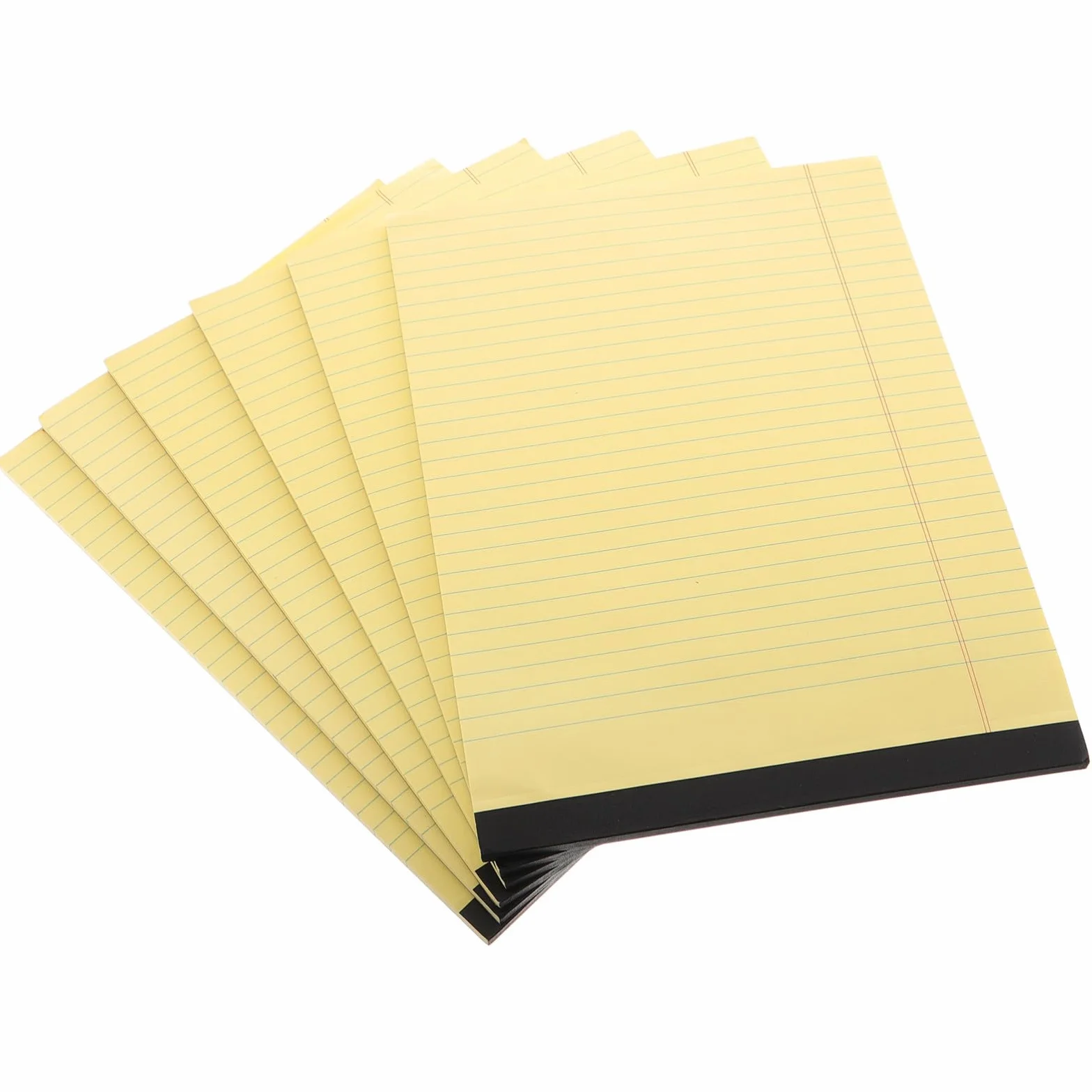 SECFOU Blocco Note Giallo A4 6 Pezzi con Pagine a Righe Strette e Layout a Sezioni, Carta di Polpa di Legno per Annotazioni Ordinate in Ufficio e Lavoro