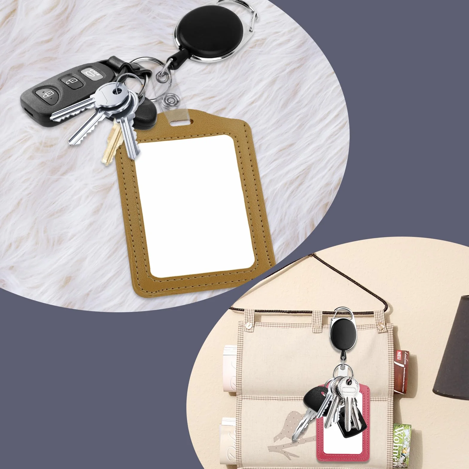 Porta Badge Retrattile Bobina con Portachiavi 3 Pcs Clip MXTIMWAN