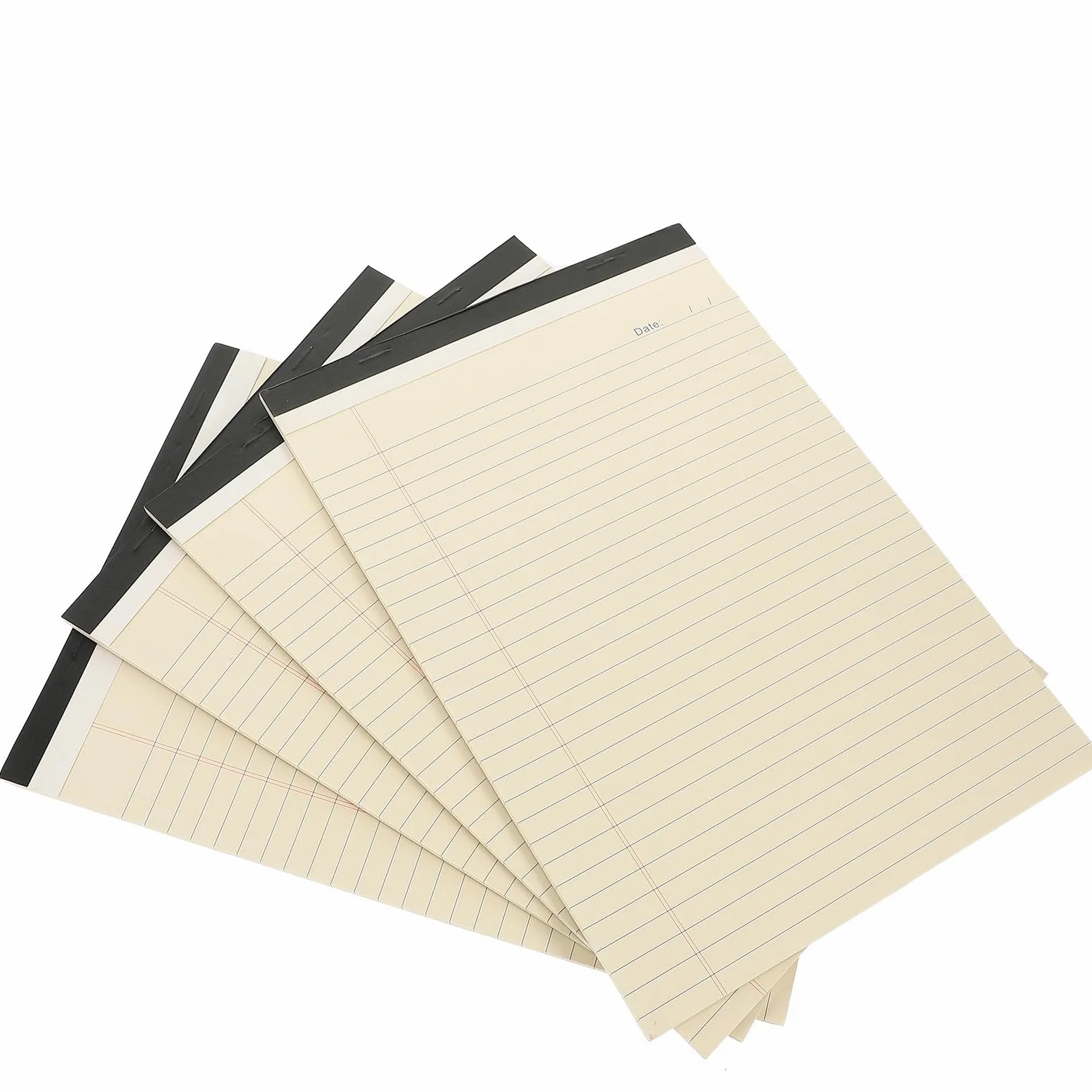 Quaderno Cartonato Righe A4 Beige 4 Pezzi, Blocco Note Strappabile | Carta, Portatile e Data, per Planning e Desk Planner, Fornito in Confezione da 4