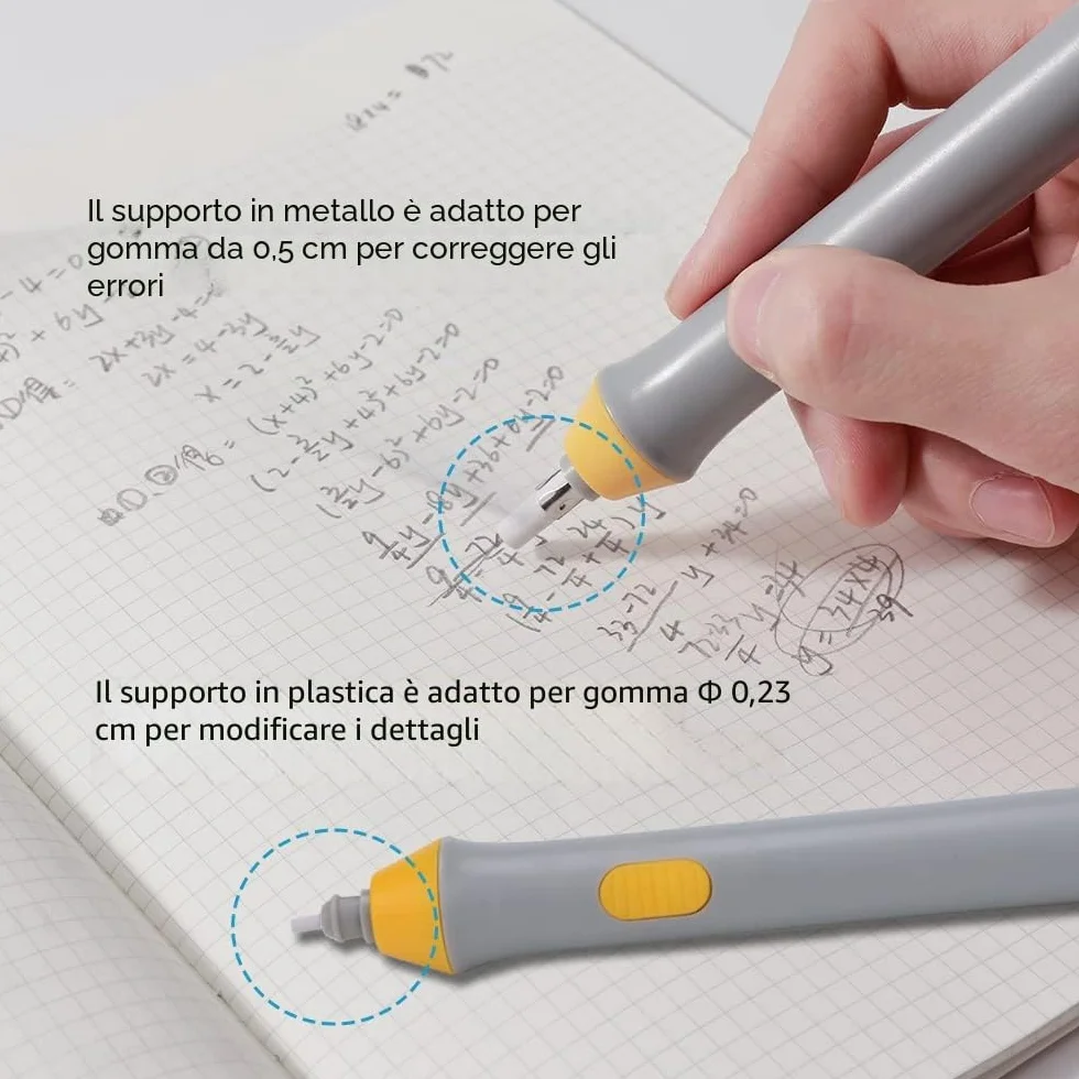 Kit gomme elettriche a batteria 22 pezzi intercambiabili per artisti schizzi