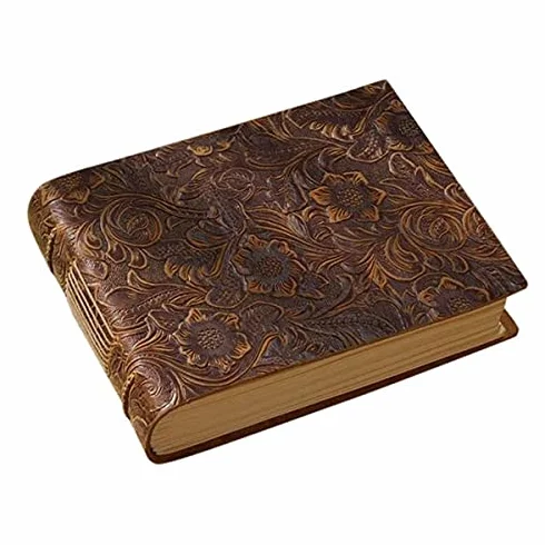 agenda, Quaderno in pelle spessa 400P 165Mmx115Mmx40Mm da disegno in carta bianca con cinturino fatto a mano