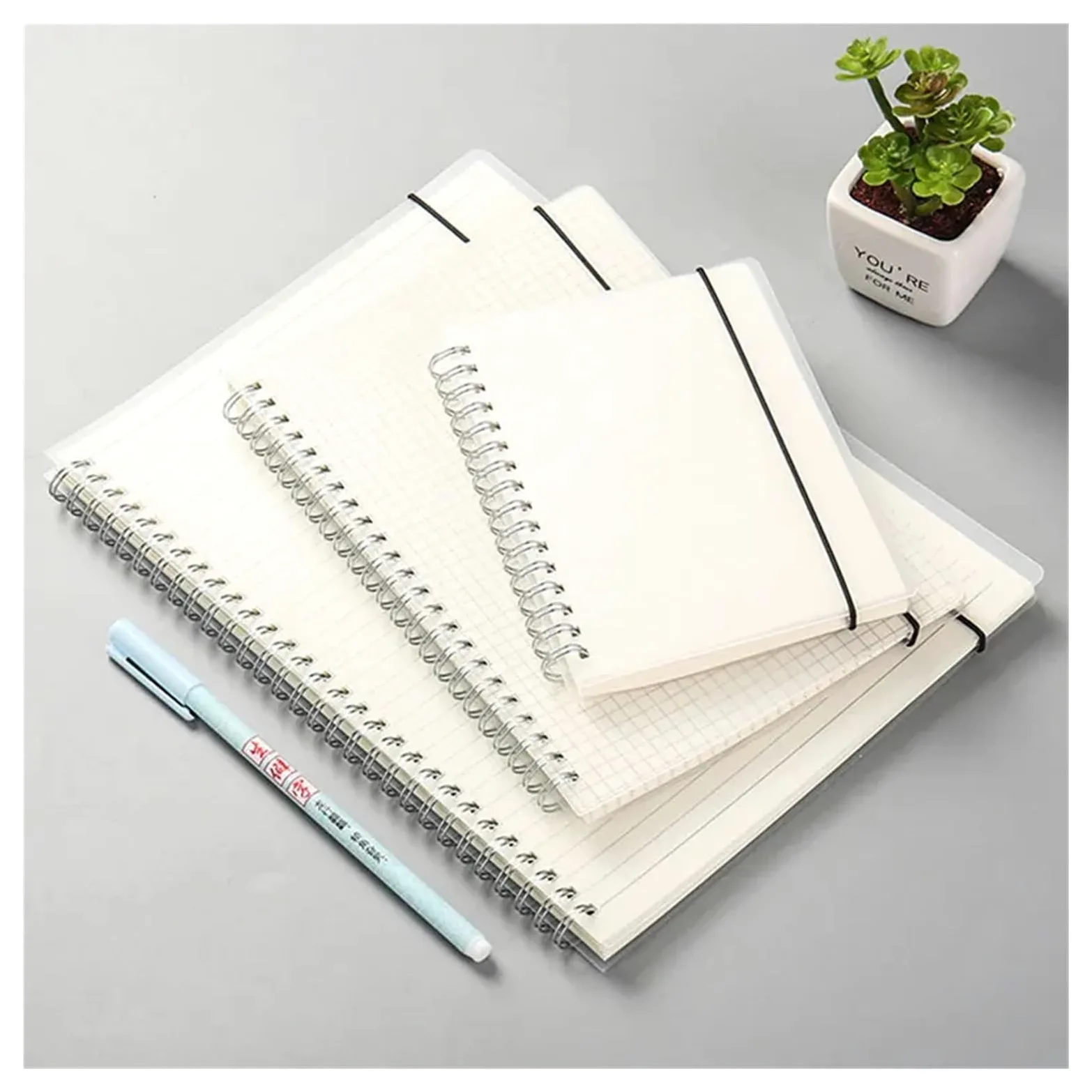 Quaderno A Spirale Quaderno a spirale B5/A5/A6, 80 pagine, copertina opaca, righe orizzontali, quadretti, carta spessa, forniture for ufficio e scuola, cancelleria(Grid-B5)