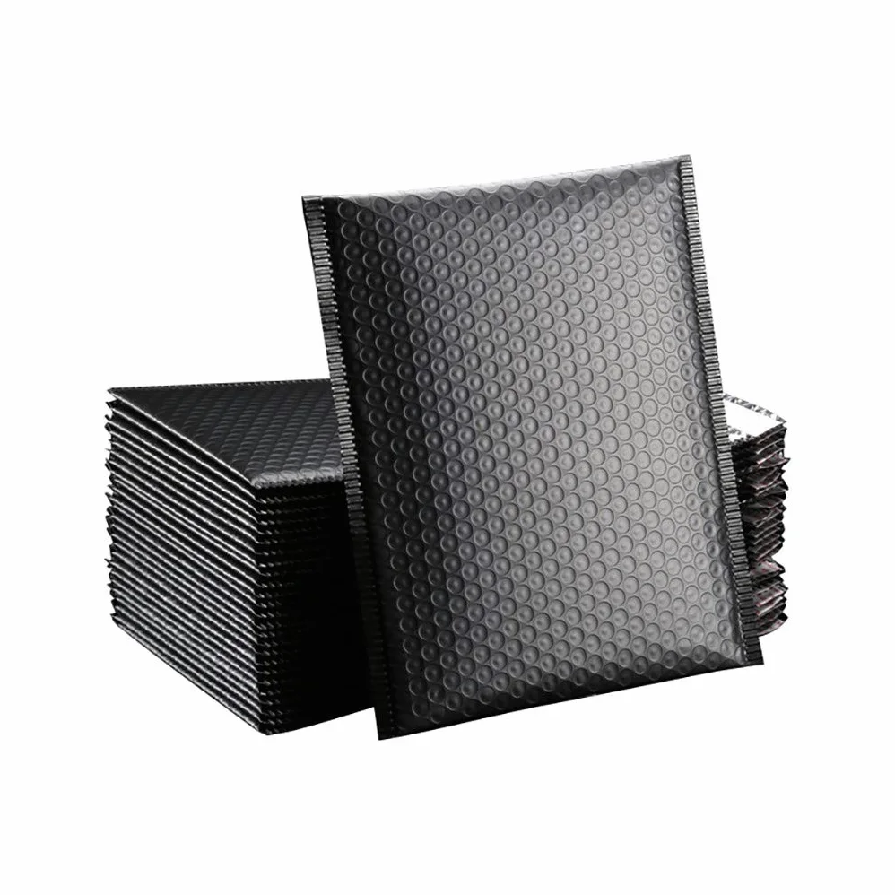 Buste Imbottite Per Spedizioni 50PCS Nero Bubble Mailer Busta opaca Busta Mailer Borse for imballaggio for affari Foderato Poly Mailer Busta autosigillante Borse for spedizione Buste Imbottite(18x23cm