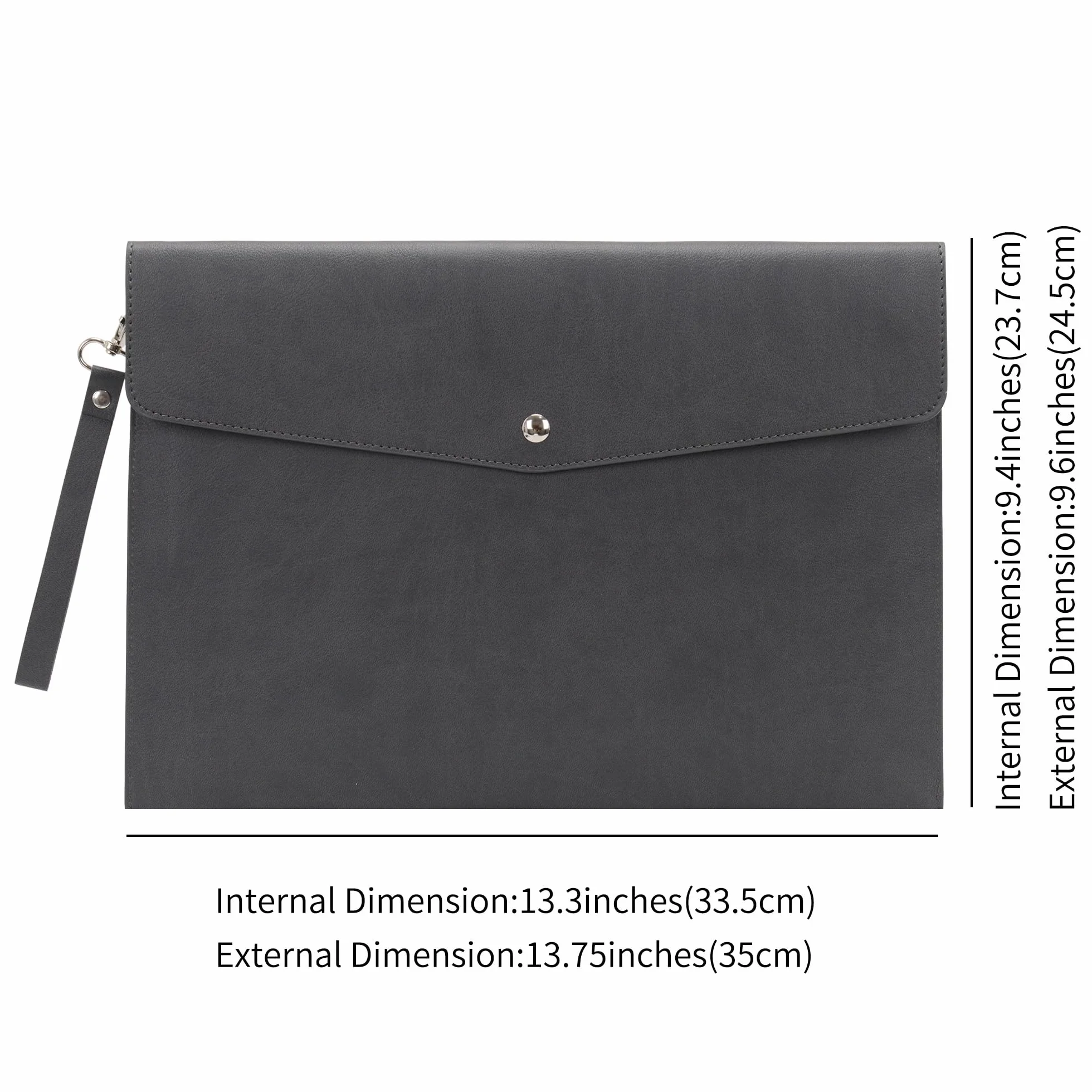 Wonderpool A4 Cartelle Portadocumenti Busta in PU Pelle Alta Capacità Multifunzione Portafoglio per Carta Lettera Cancelleria Organizer e Custodia per Tablet PC (Grigio scuro)