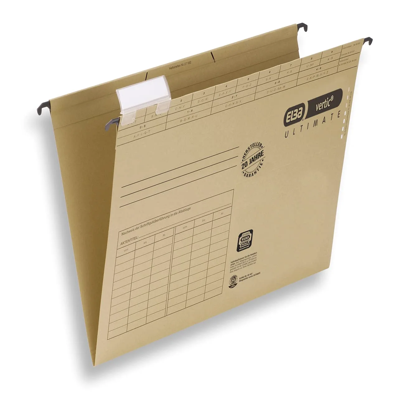 Elba vertic 1/85440 - Cartelle sospese, 240x138x6 mm, in cartone RC, 230 g/m², 25 pezzi