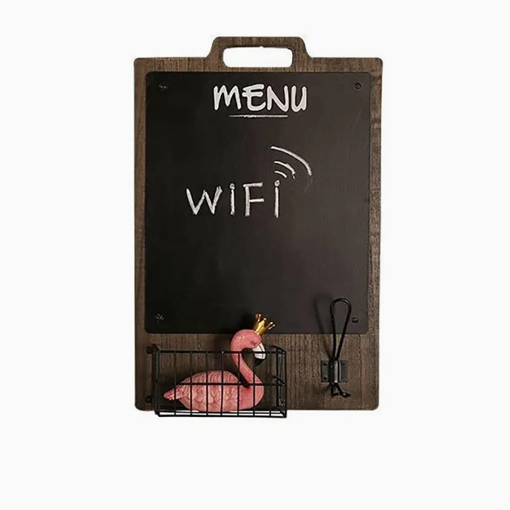 LNNW Lavagna Nera da Gesso Retro creatività Blackboard Decorazione muro Decorazione in legno Lascia un messaggio Display Display Board Personalità Creativity Shelf Per Bar, Ristoranti, Menu ( Color :