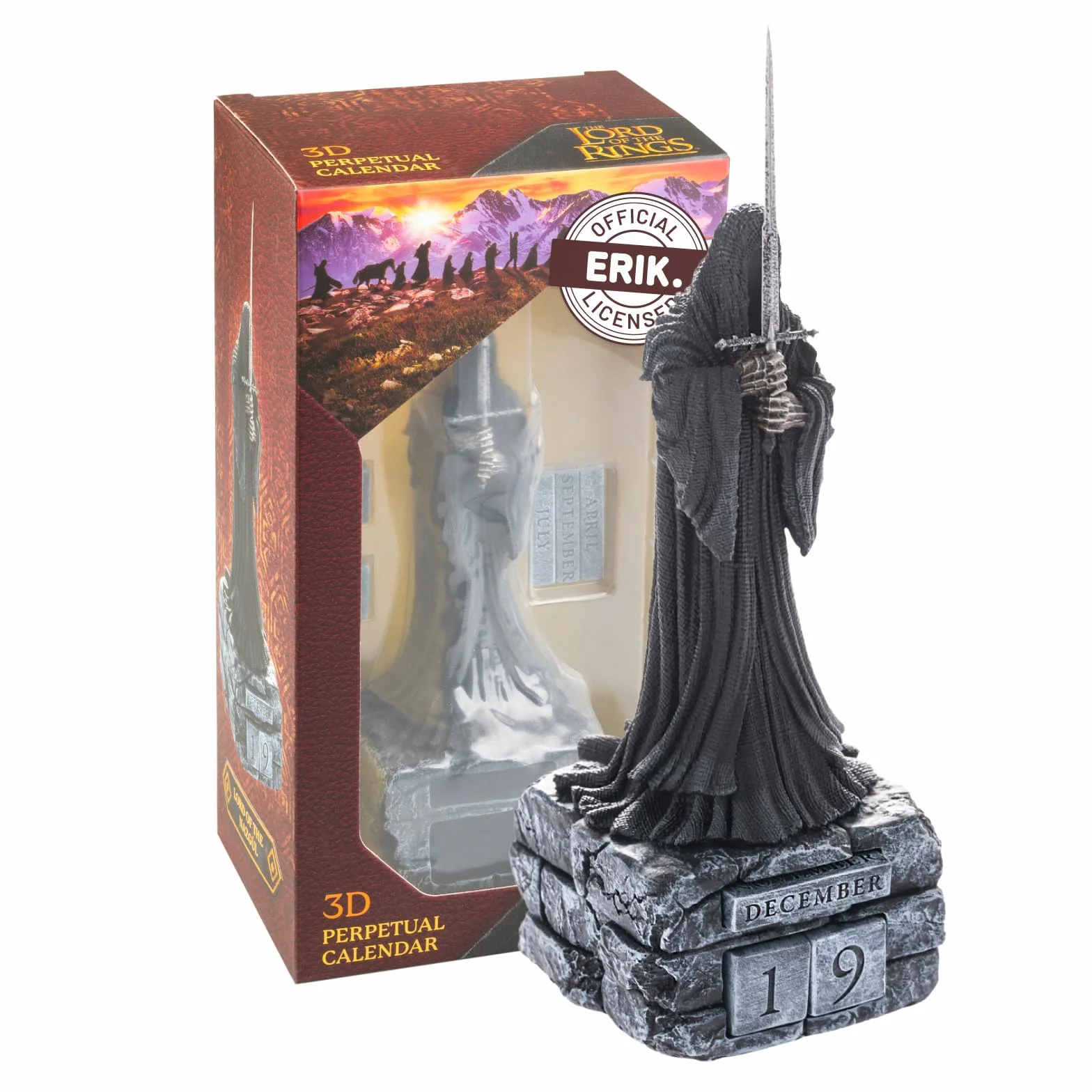 Grupo Erik Calendario Perpetuo Il Signore degli Anelli Nazgul 3D - Calendario da Tavolo Signore degli Anelli Gadget | Decorazione da Scrivania per Fans Lord of the Rings (9 x 9 x 23 cm)