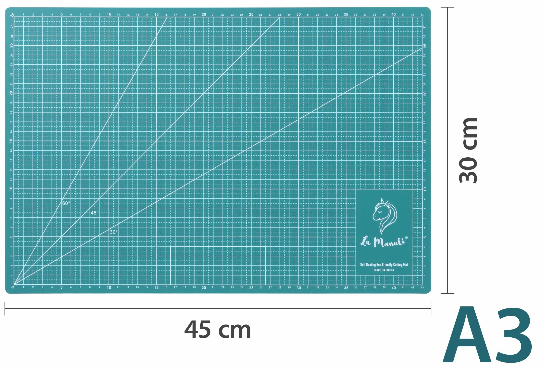 Tappetino da Taglio Autoguarigione A3 45x30 cm 5 Strati La Manuli Cutting Mat per Patchwork Cucito