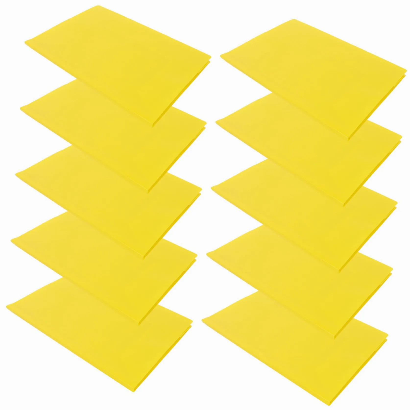 10 Pezzi Cartella Portadocumenti A4 in Plastica Gialla con Chiusura a 3 Lembi e Design Leggero, Soluzione Pratica per Ufficio e Viaggio