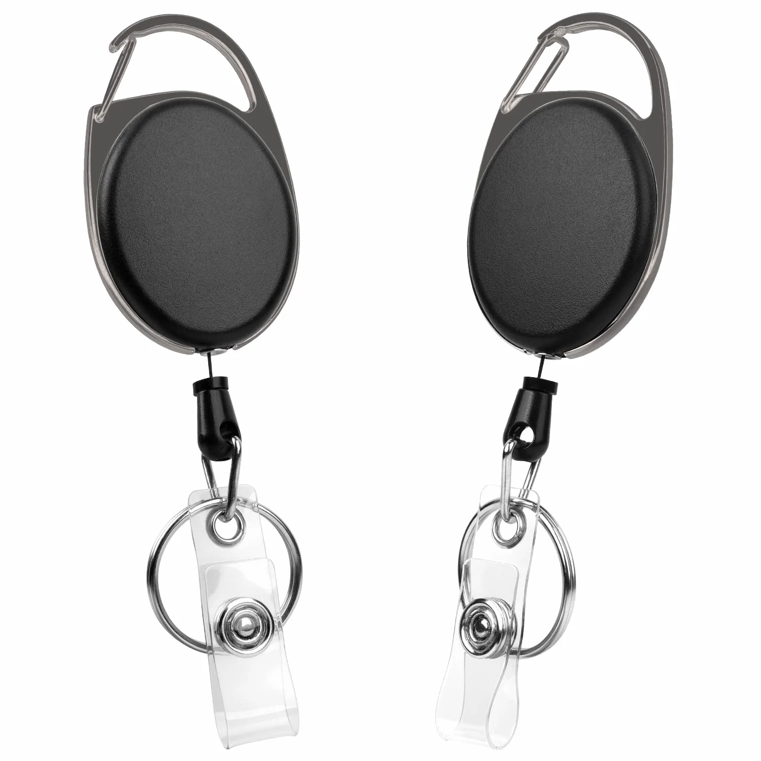 Vicloon Bobina per badge retrattile con clip, portachiavi resistente con bobina