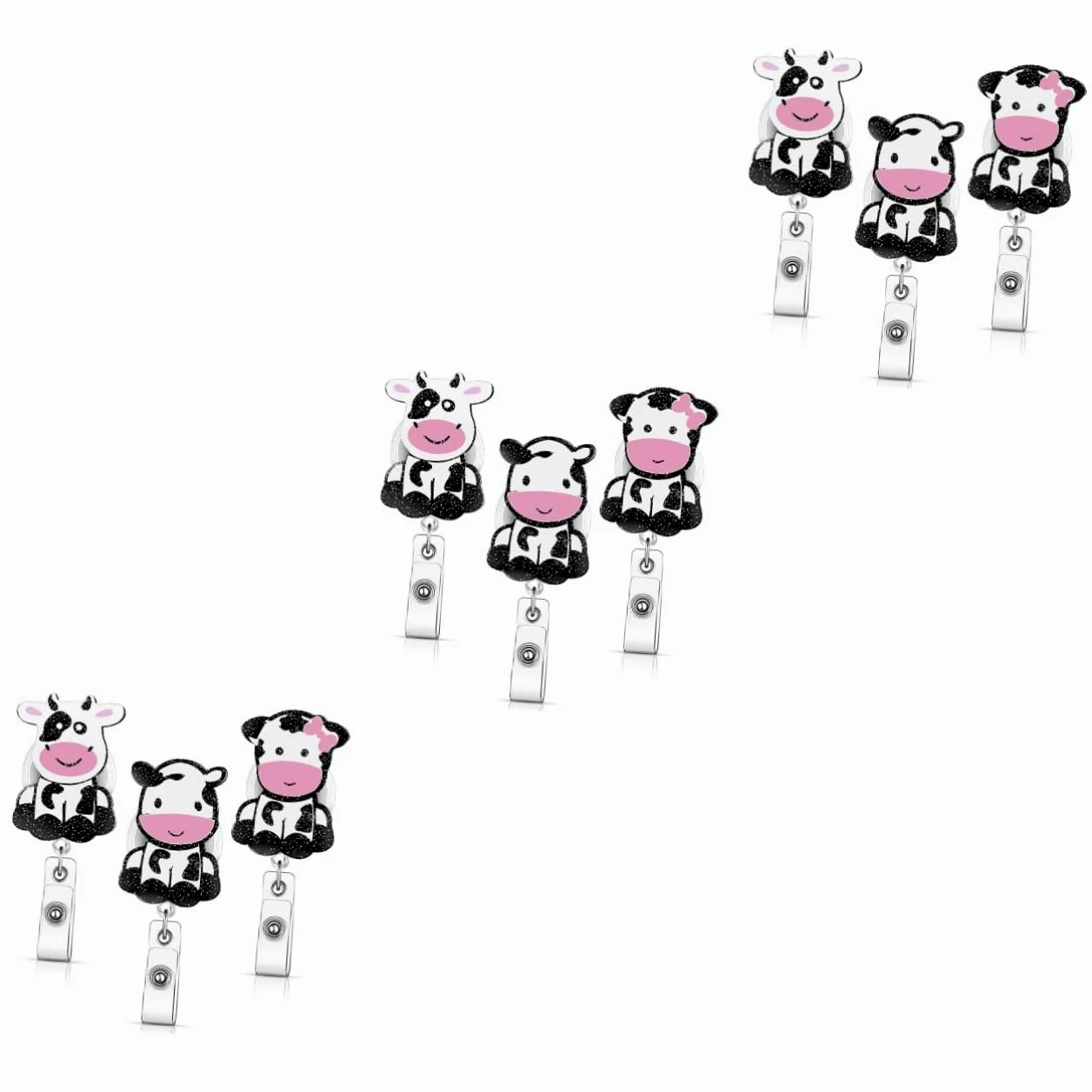 3 Set Di Porta Badge Pediatrici Con Porta Badge E Cordino Design Con Clip Posteriore Fissata Sicuro Per Cintura Facile Accesso 3 Pezzi*3