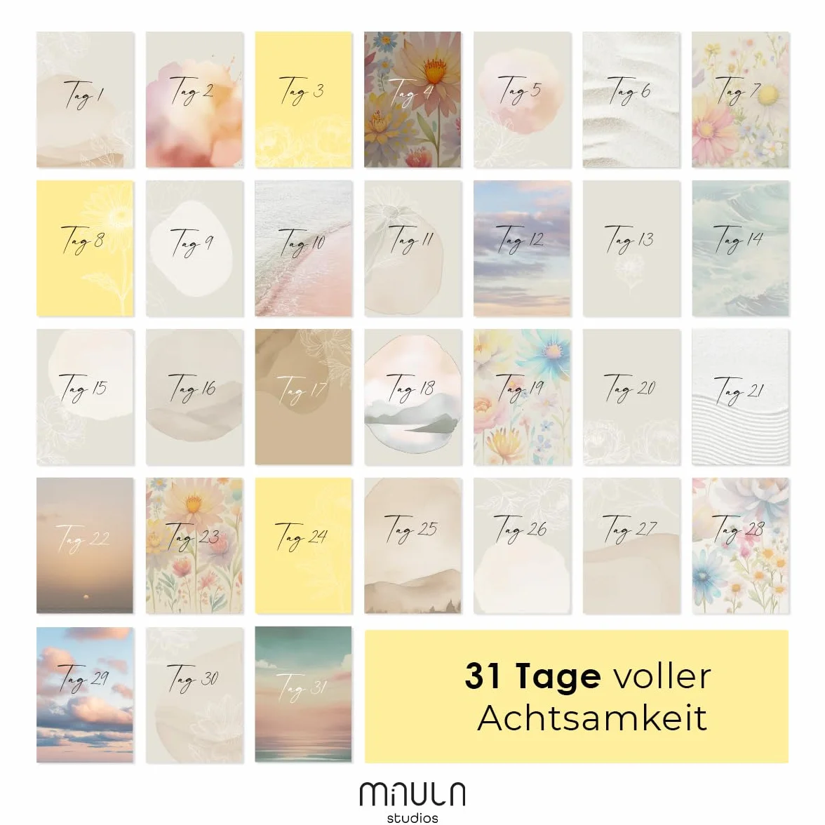Adventskalender 2024 Donne 31 Achtsamkeitsübungen Frauen Achtsamkeit Motivation Tischkalender Milula