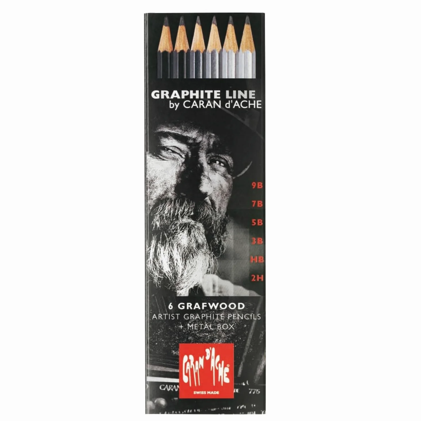 Caran d'Ache 0775.306 Artist Graphite Line Grafwood - Matite con 6 gradazioni di durezza