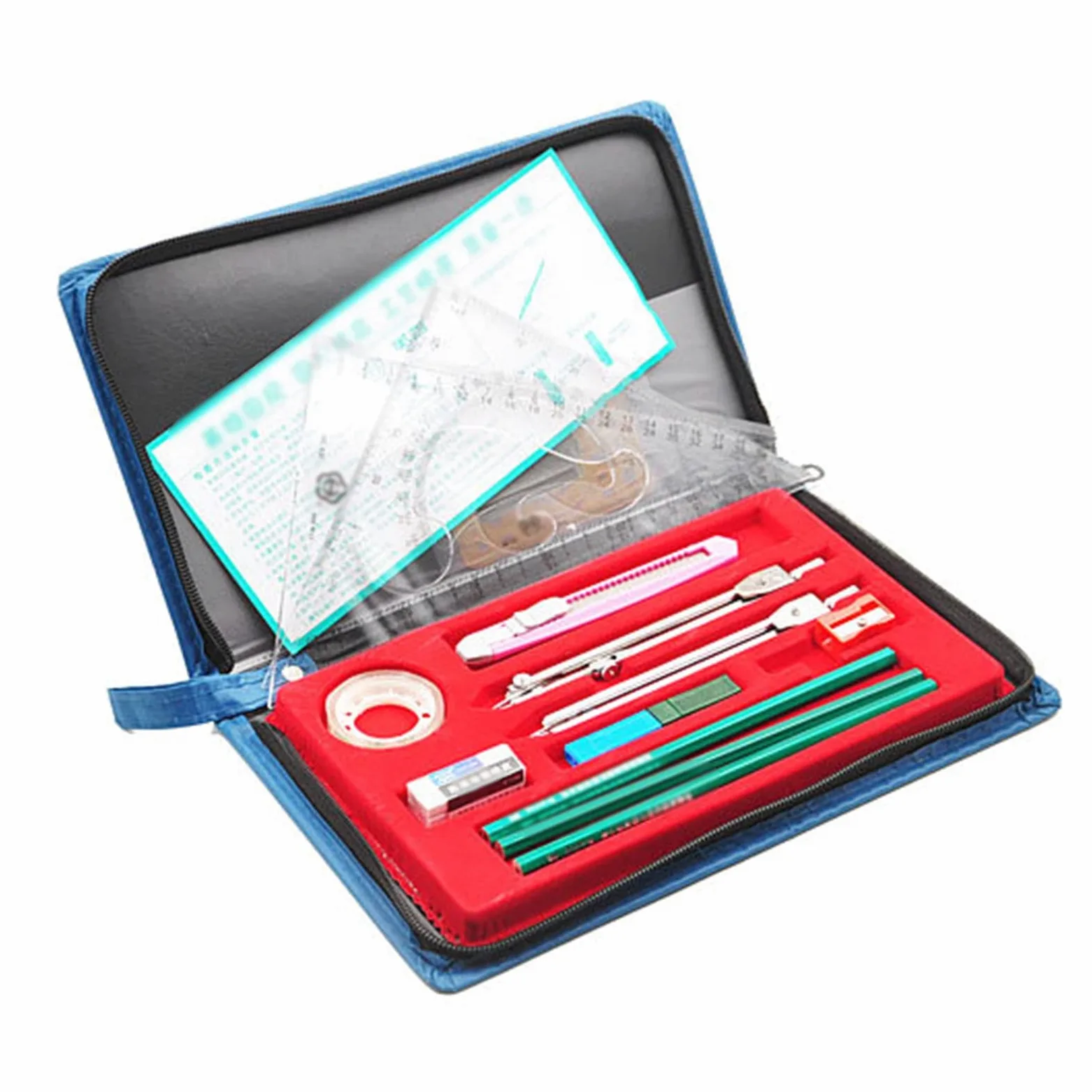 Bussola per geometria 15 pezzi Goniometro e compasso Bussola per strumenti di disegno geometrico Kit di strumenti geometrici Strumento di precisione geometrica per strumento di disegno bussola per s