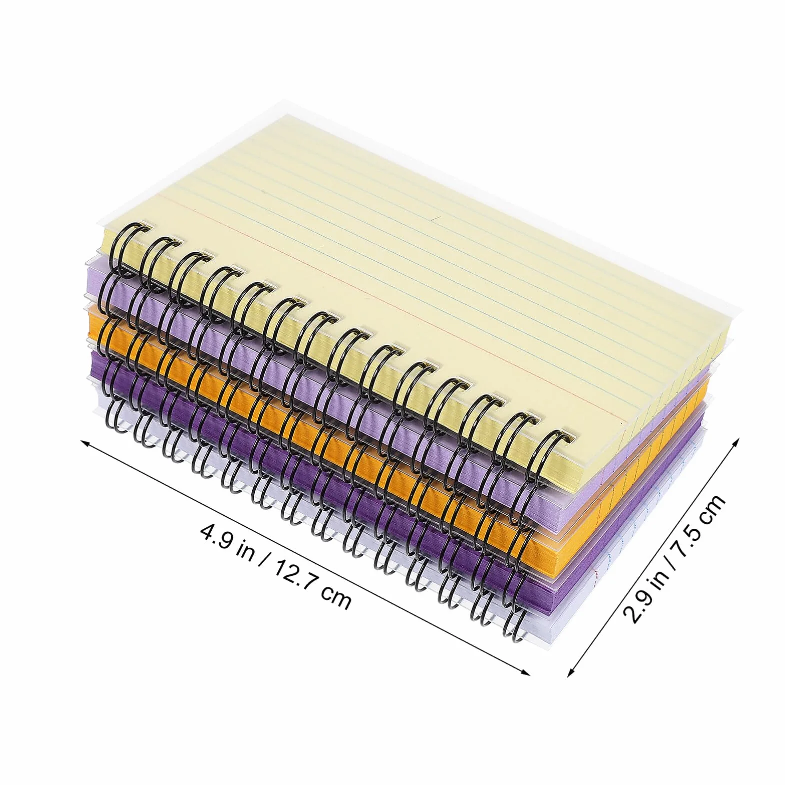 MAGICLULU 10pezzi Quaderno Spirale Schede Indice Piccole Carta Scorrevole Senza Sbavature Linee Orizzontali Per Facile Strappo Design Compatto Per Trasporto Comodo Per Ufficio Scuola Apprend