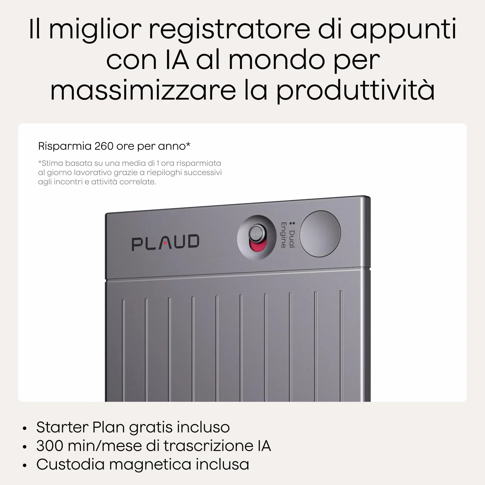 Plaud Note Registratore Vocale AI Professionale con Custodia Audio Digitale Trascrizione Riassunti Automatici in 112 Lingue Controllo App Perfetto per Riunioni Lezioni Chiamate Colloqui Interviste | Controllo tramite App Trascrizione e Riepilogo IA Suppor