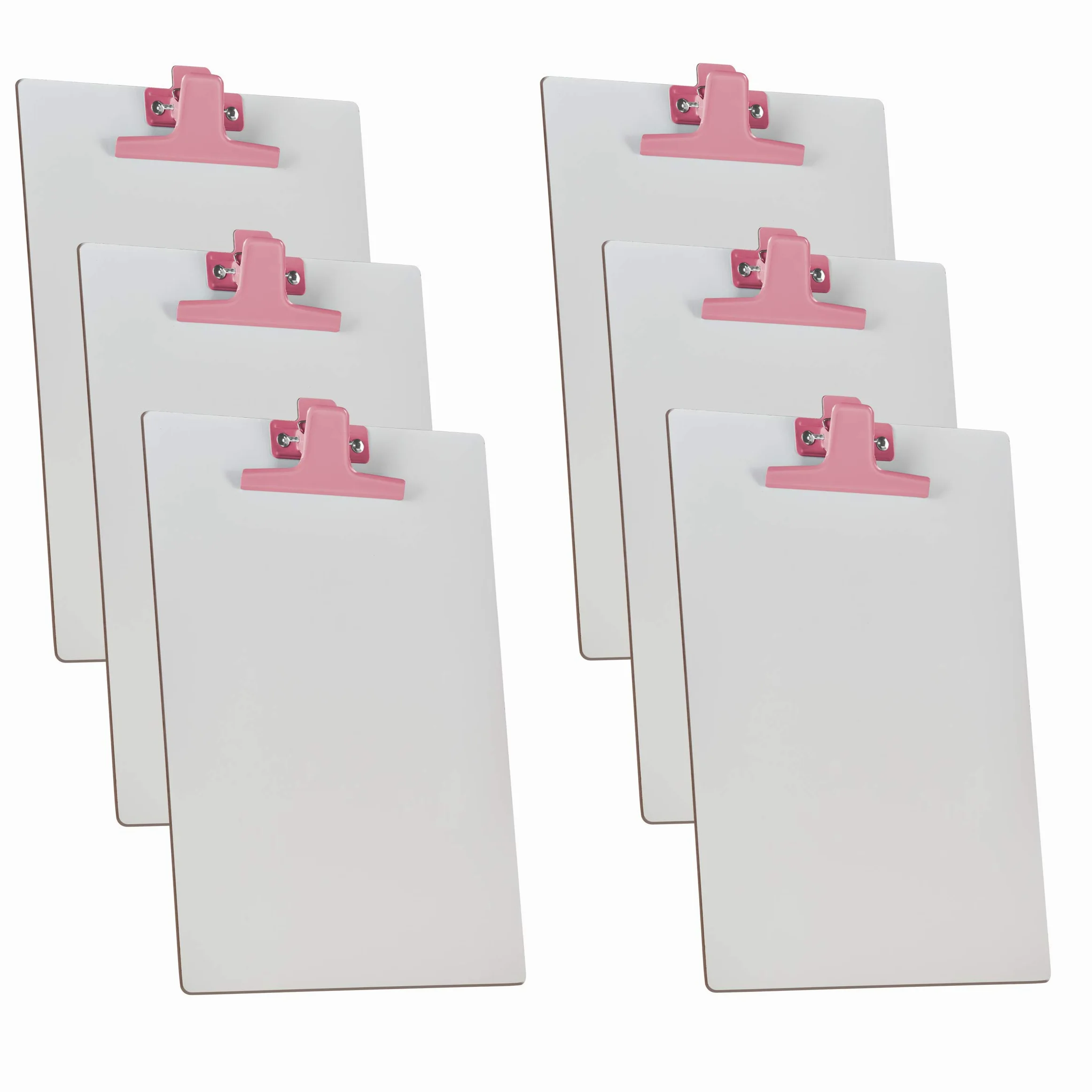 Acrimet Clip in metallo per appunti formato A4 (33 "x 9 1/16") (pannello rigido) (clip rosa) (confezione da 6)