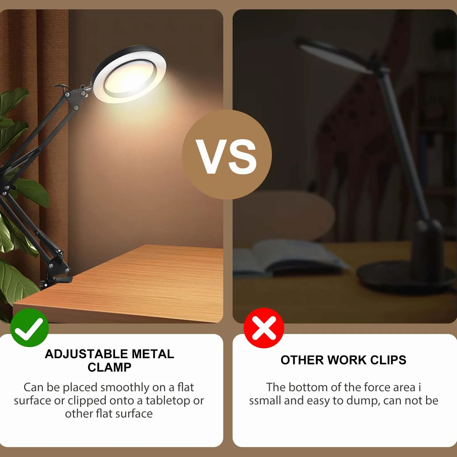 UCAMP Lampada con Lente di Ingrandimento Professionale,10x Lente di Ingrandimento con Luce,Lampada ingrandimento per Lettura,Riparazione,Artigianato,3 Modalità Colore,10 di Luminosità