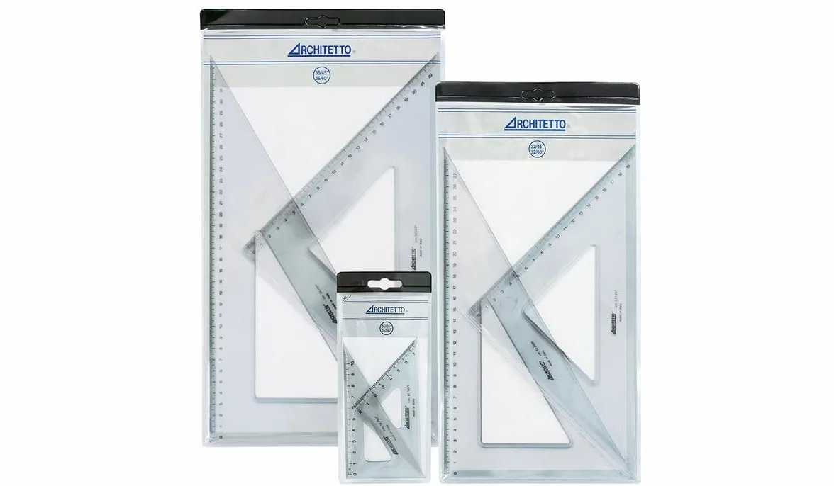 Coppia Squadre Kristall-K CM 30 45° 60° PVC trasparente