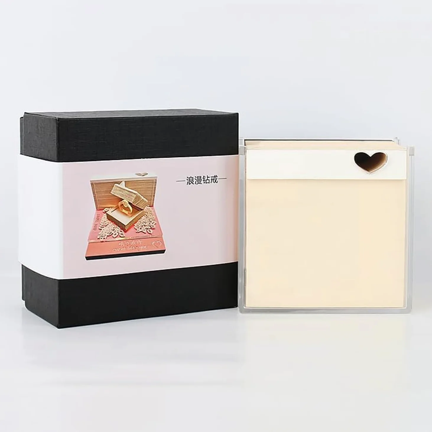 Blocco note autoadesivo 3D Blocco note con anello, 160 fogli Blocco note in carta artistica Blocco note 3D, Blocco note for bambini/amante/amici/moglie/regali for studenti (Anello) (Color : Ring, Si
