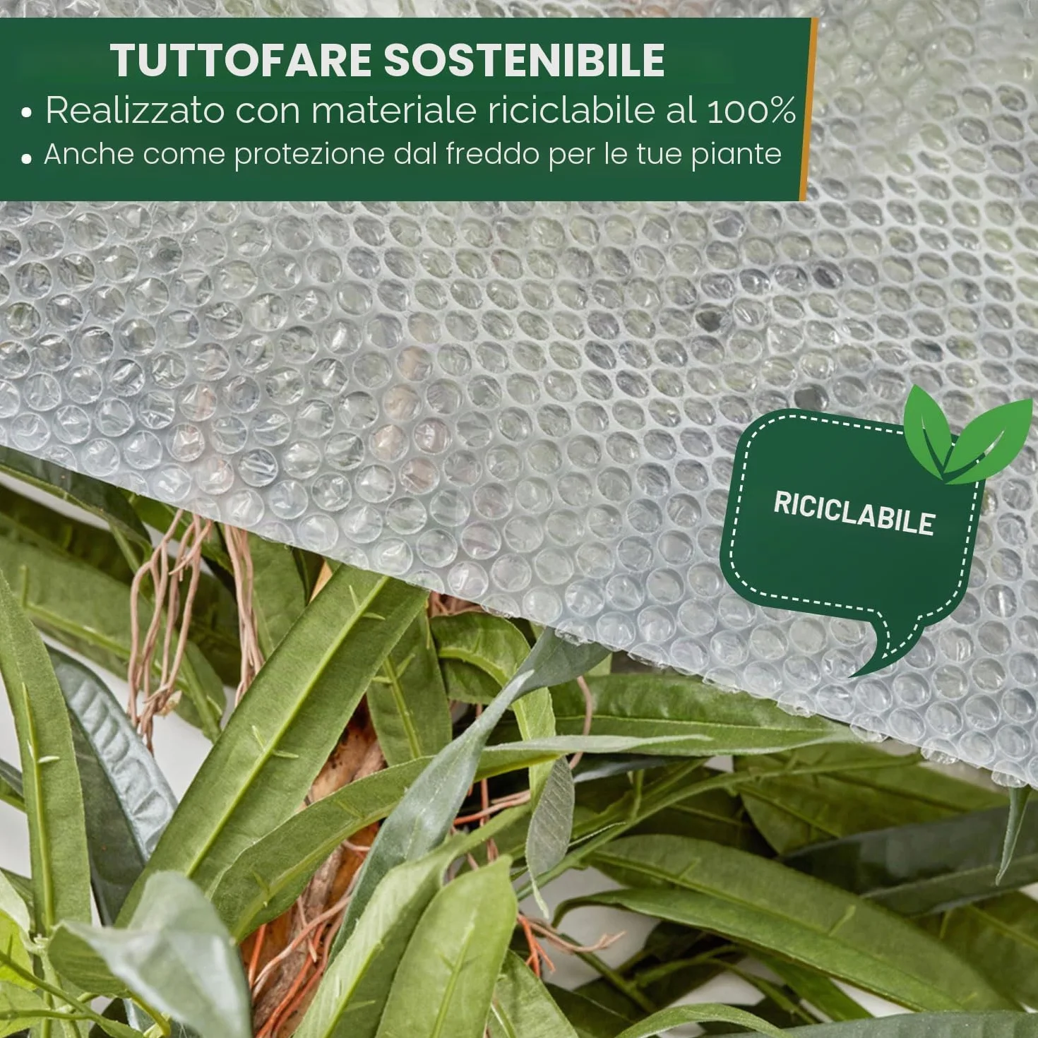 Rotolo di pluriball 0,5 x 50 m spessore 60 my pellicola per imballaggi e protezione