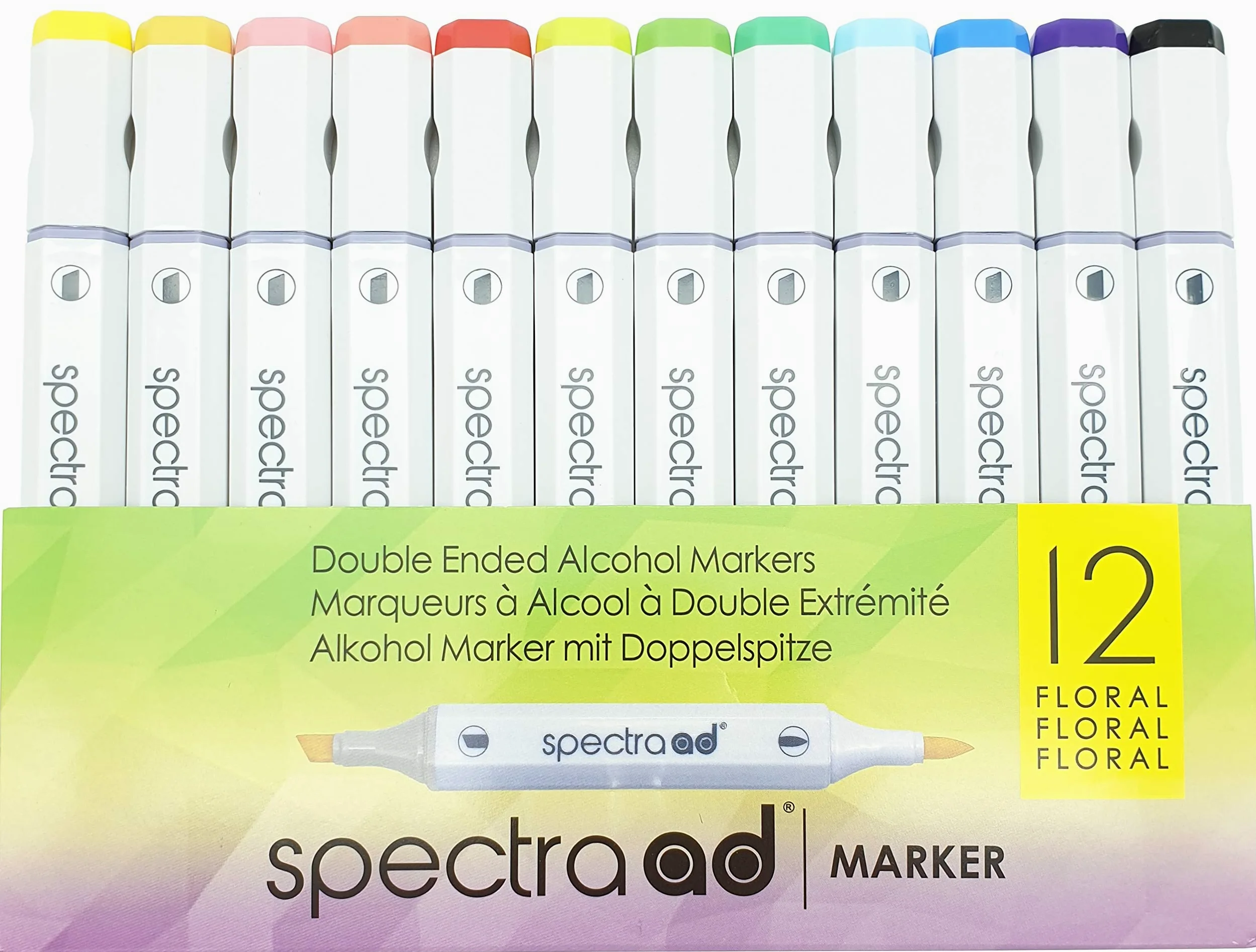 Set di 12 evidenziatori floreali.