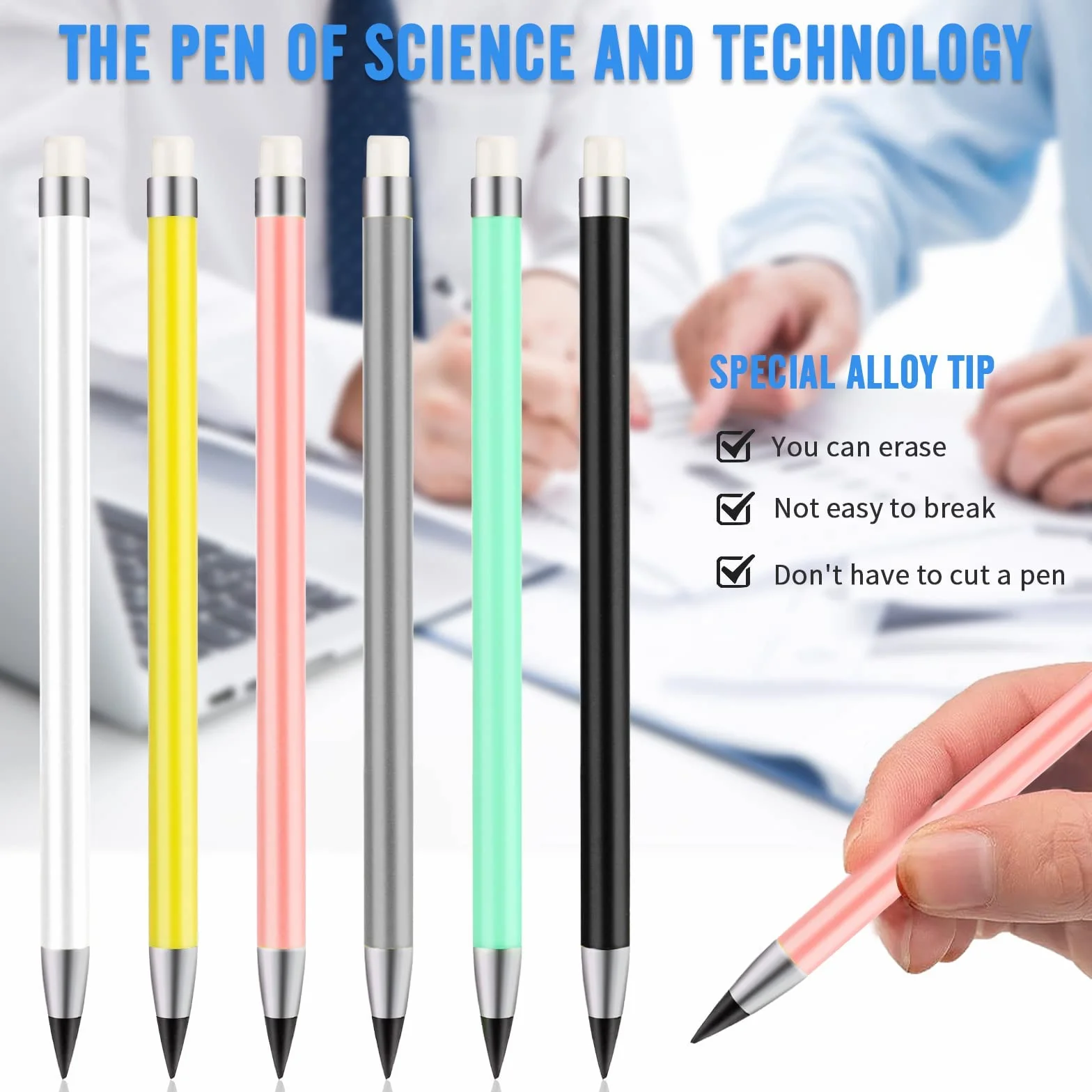 Runmeihe Matita eterna Penna senza inchiostro 6 pezzi Colori assortiti